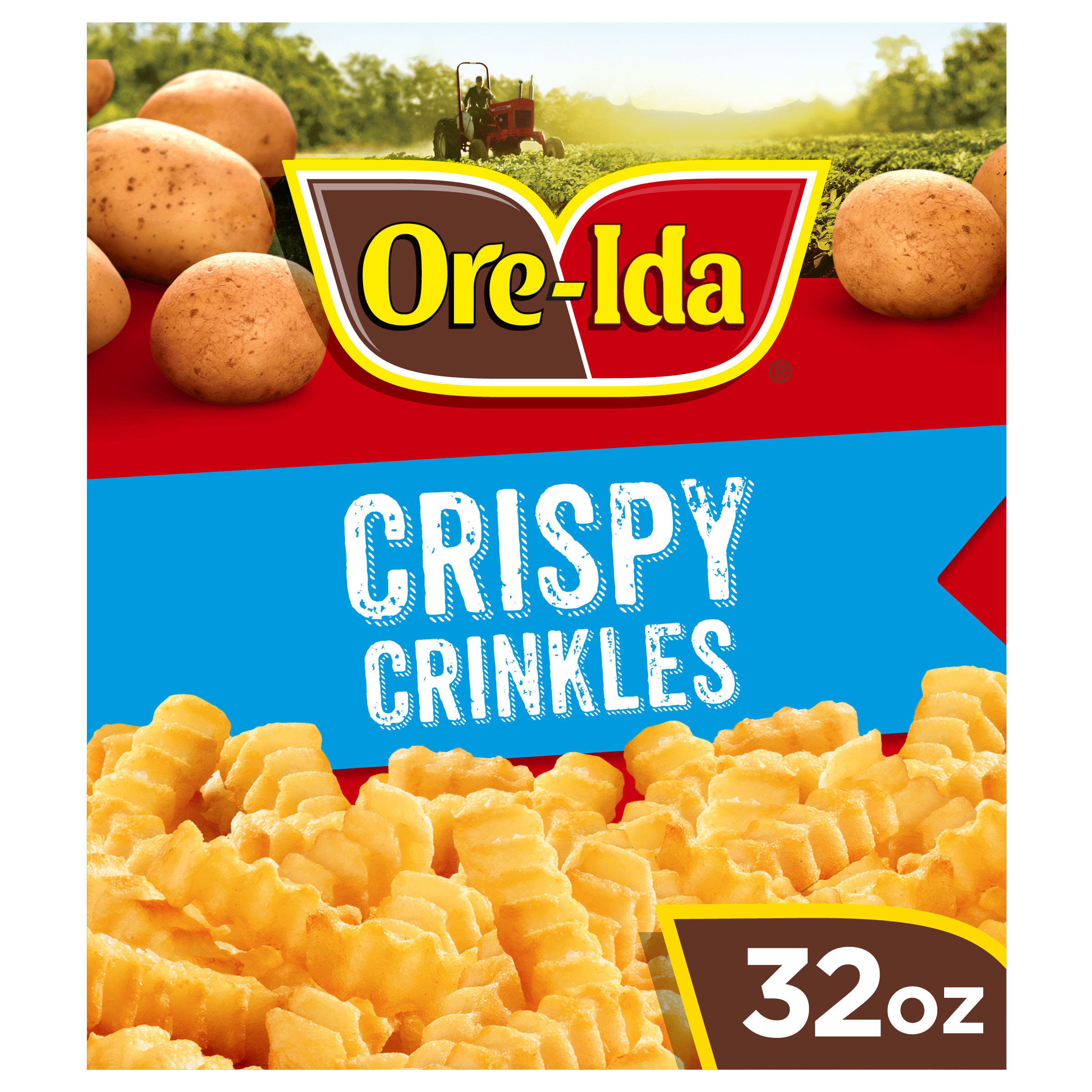 Ore-Ida Crispy Crinkles French Fried Frozen Potatoes, 1 Bag, for Easy Snacks and Dinner Sides, Gluten-Free, 32 oz