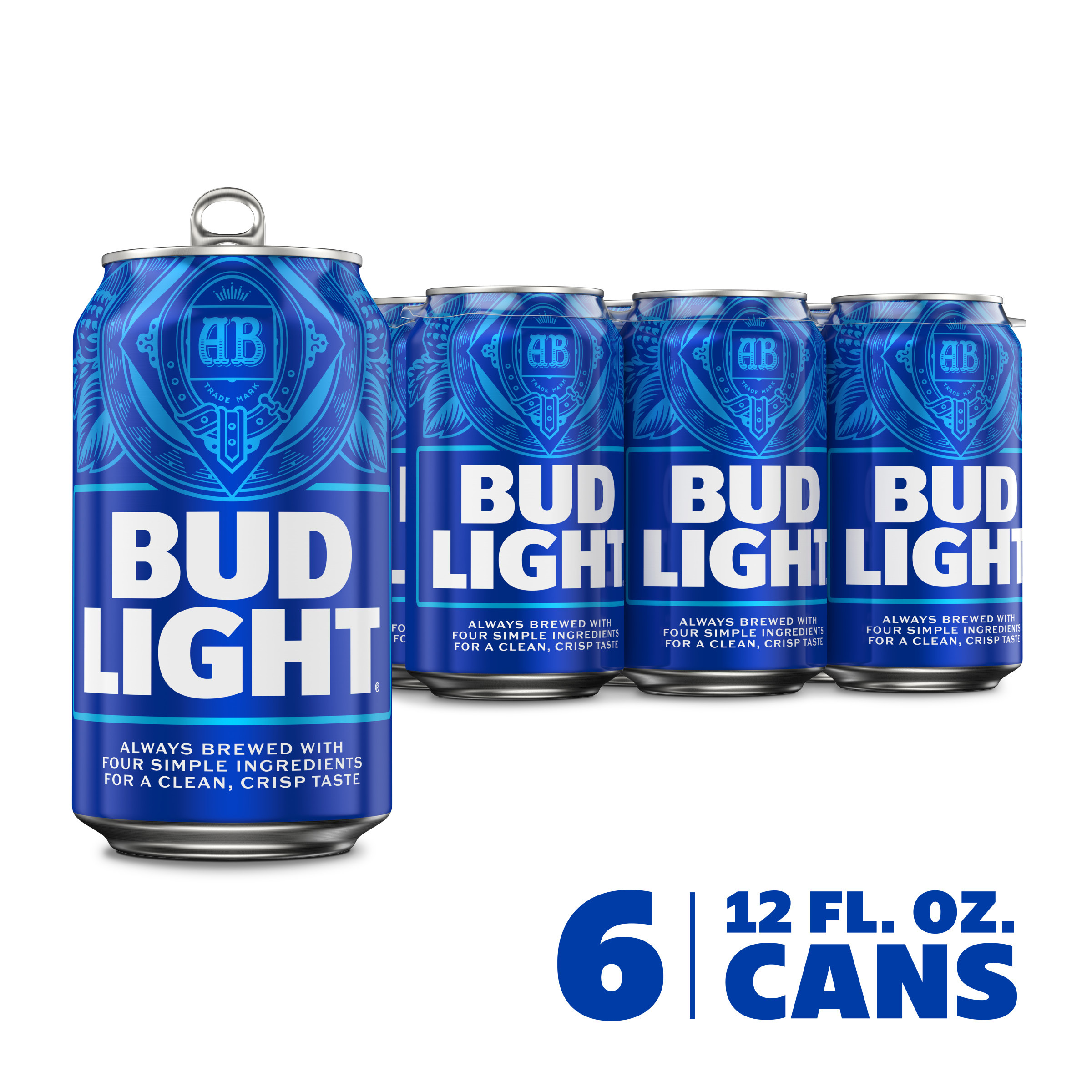 Bud Light American Lager Beer 6 Pack, 12 fl oz Cans