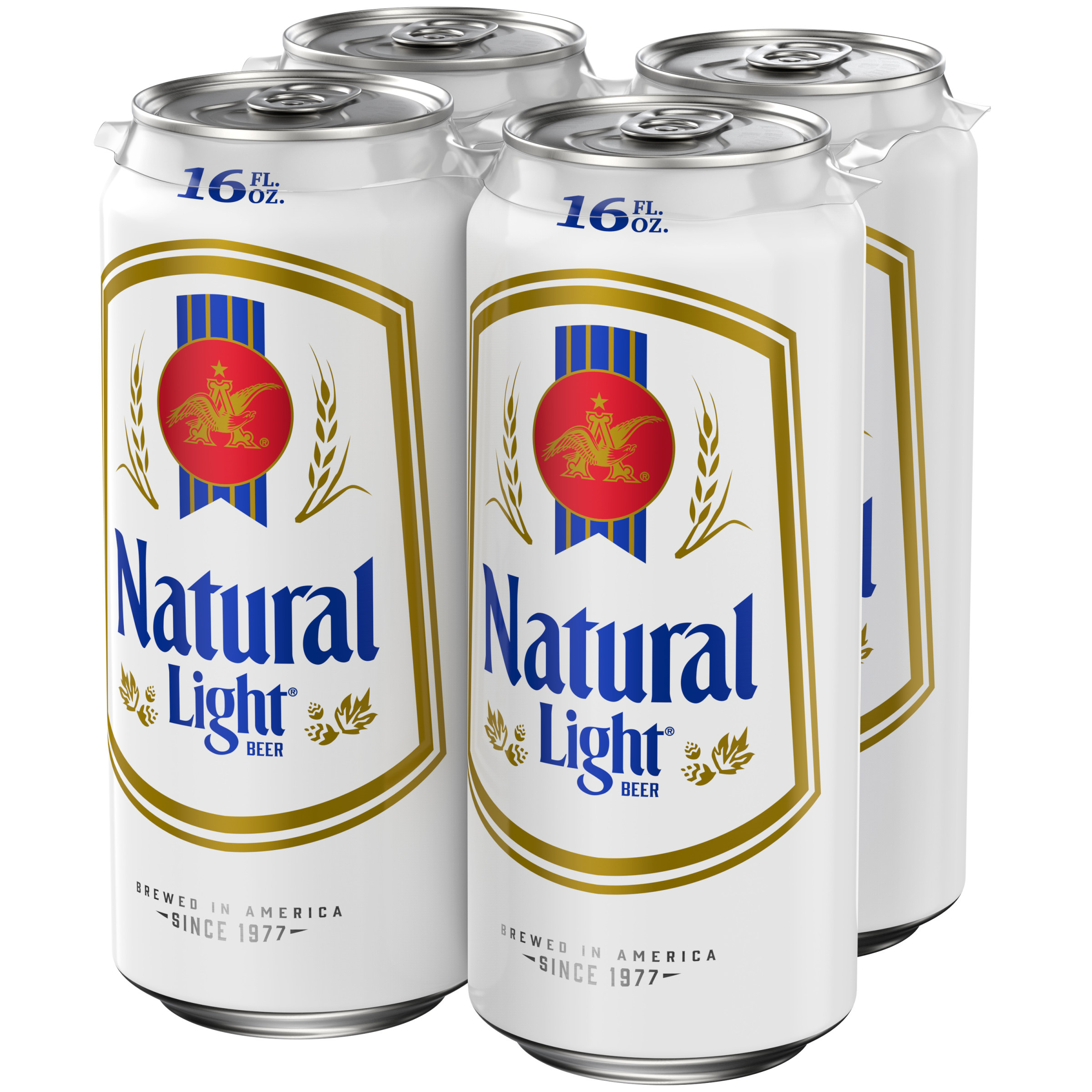 Natural Light Beer, 4 Pack, 16 fl oz Cans, 4.2% ABV