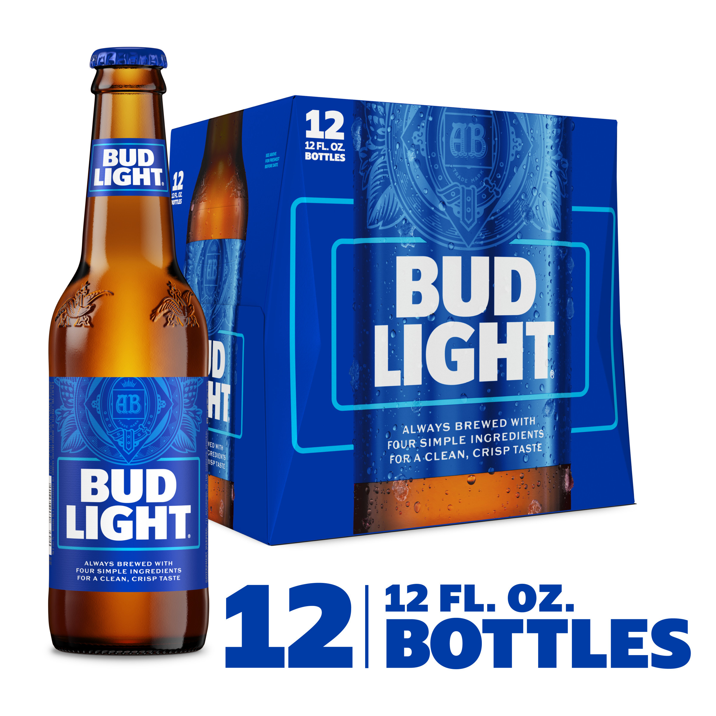 Bud Light American Lager Beer 12 Pack, 12 fl oz Bottles