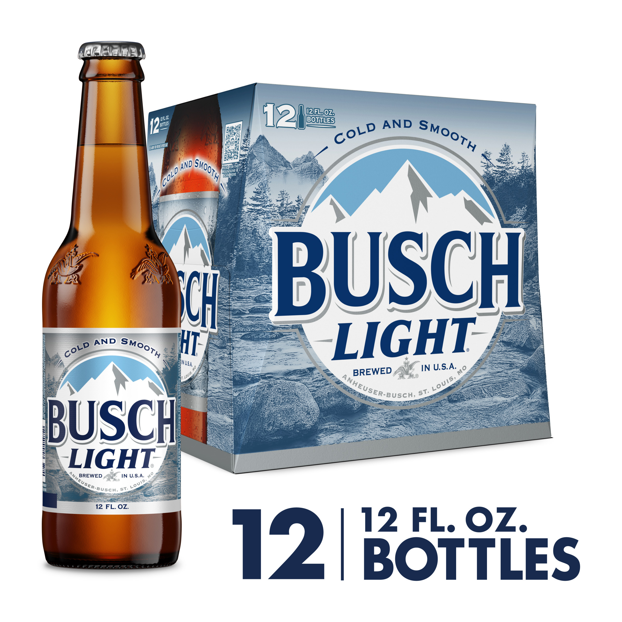 Busch Light American Lager Beer 12 Pack, 12 fl oz Bottles