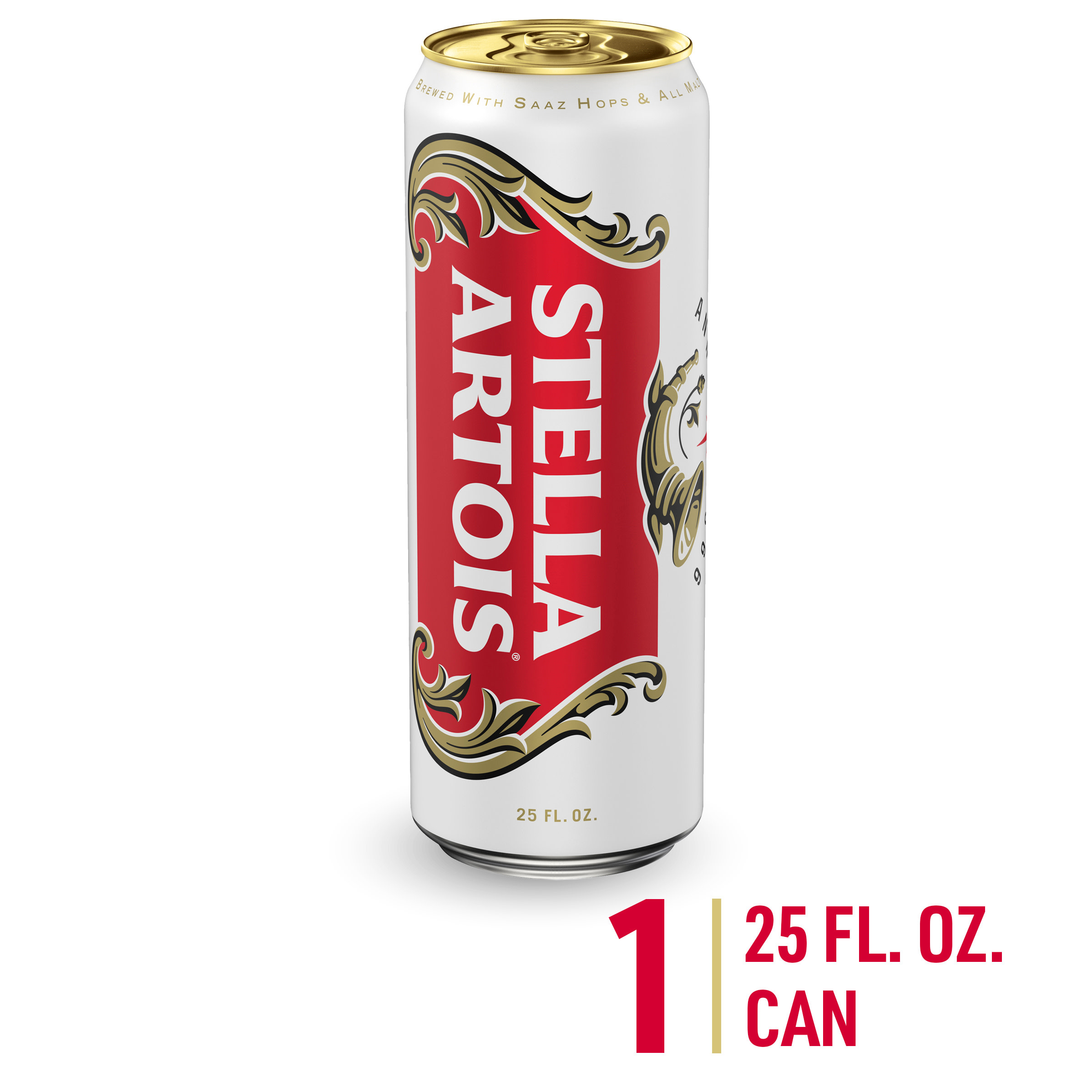 Stella Artois Premium Lager Beer, 25 fl oz Aluminum Can, 5% ABV