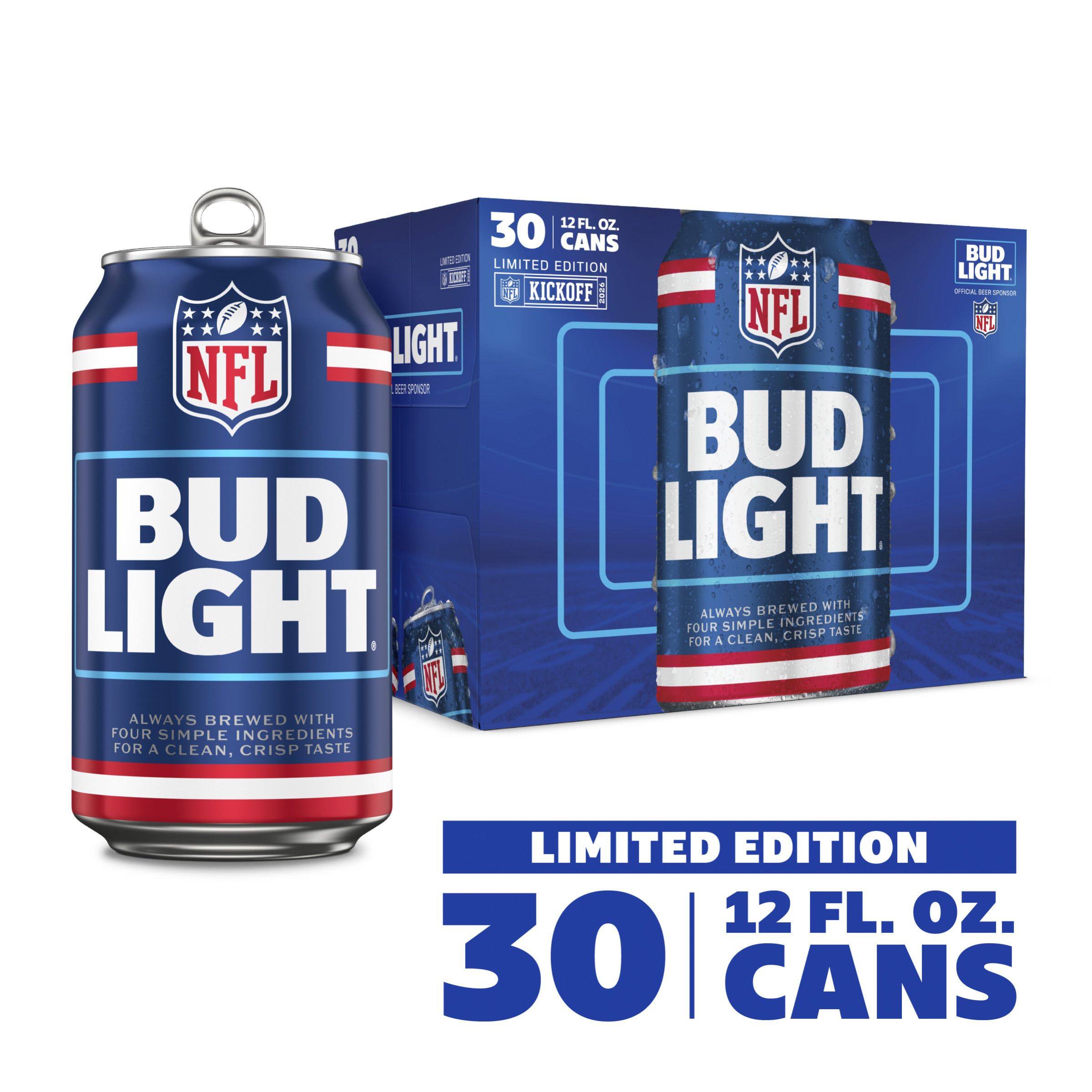 Bud Light American Lager Beer 30 Pack, 12 fl oz Cans