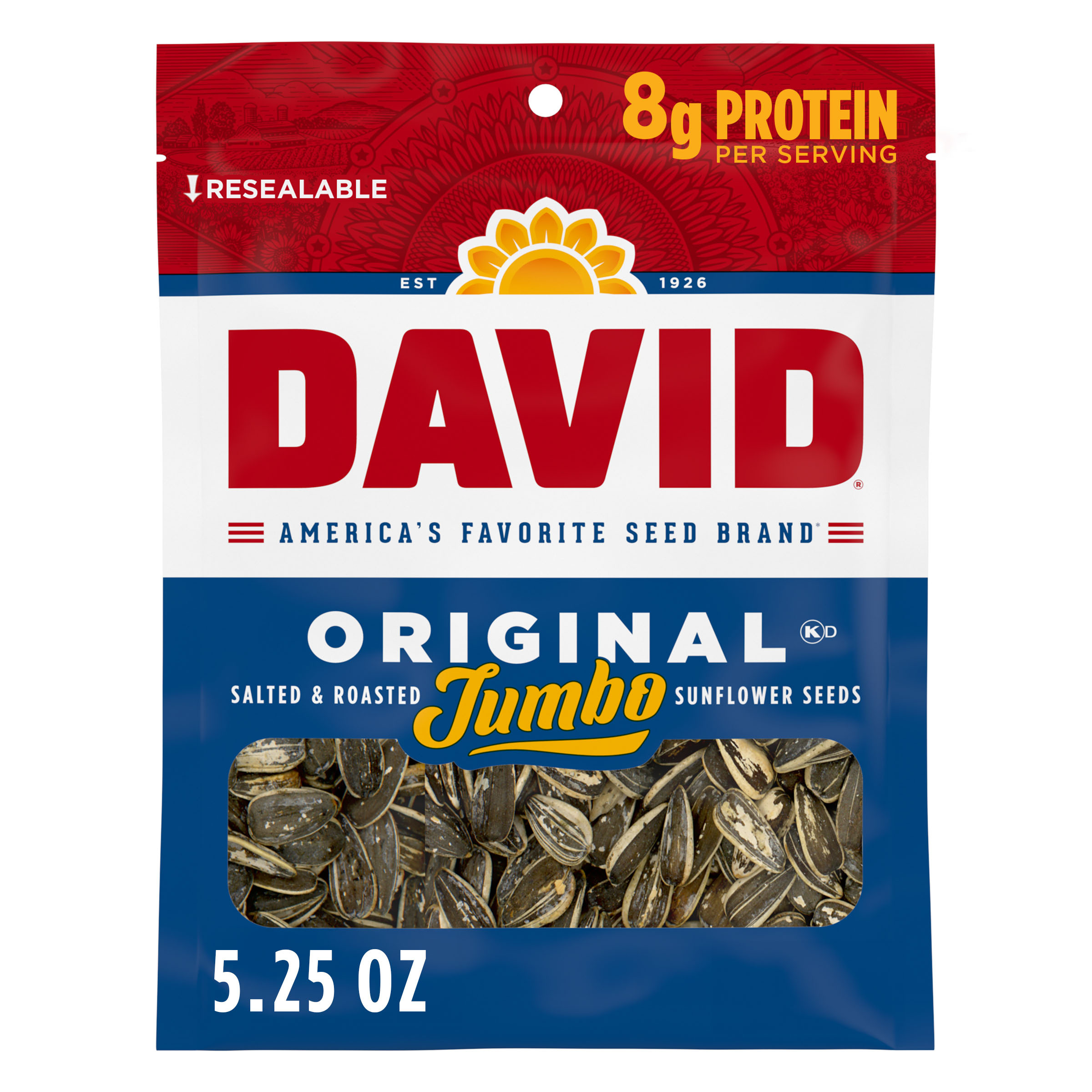 DAVID Sunflower Seeds, Original Flavor, 5.25 oz.
