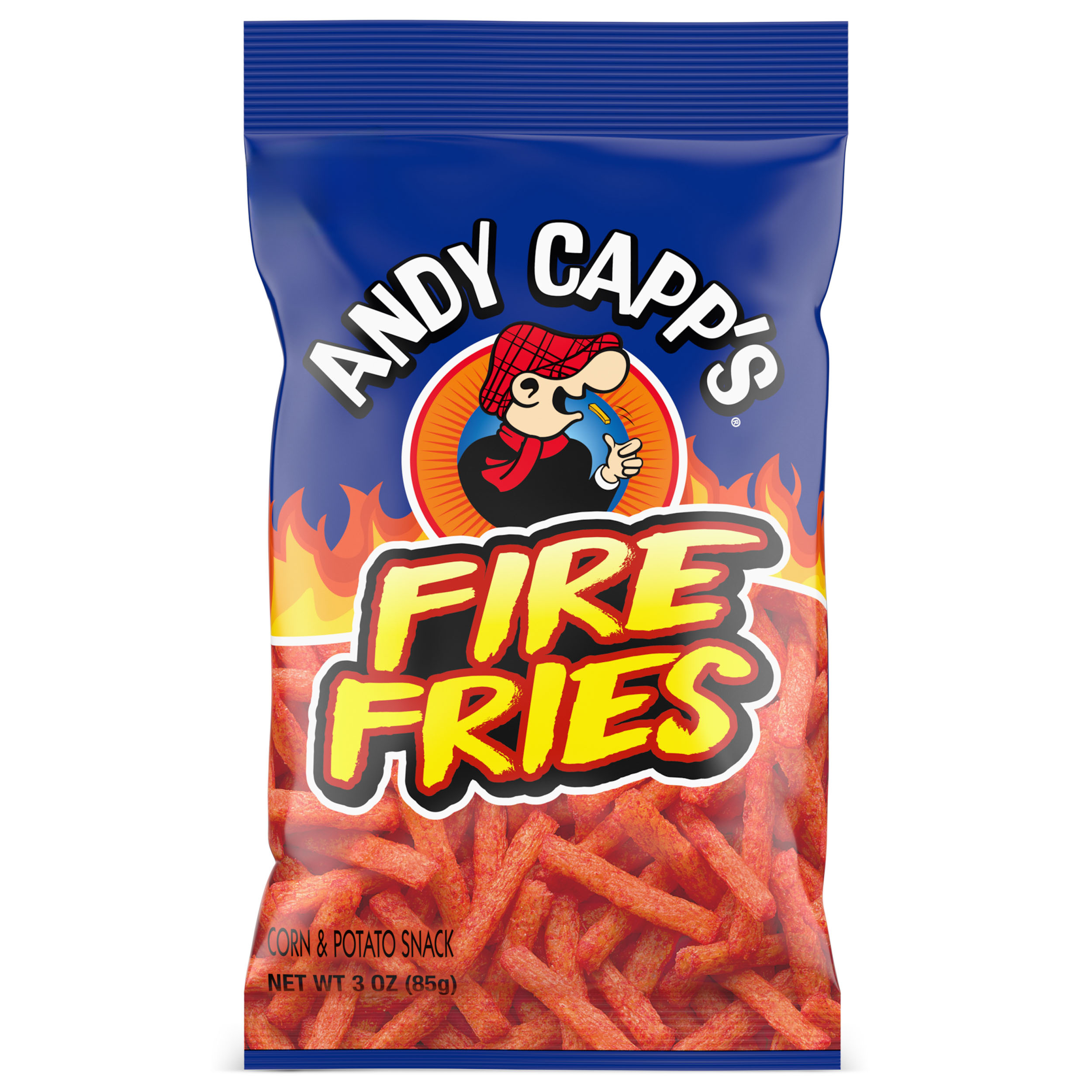 Andy Capp's Fire Fries, Corn & Potato Snacks, 3 oz.