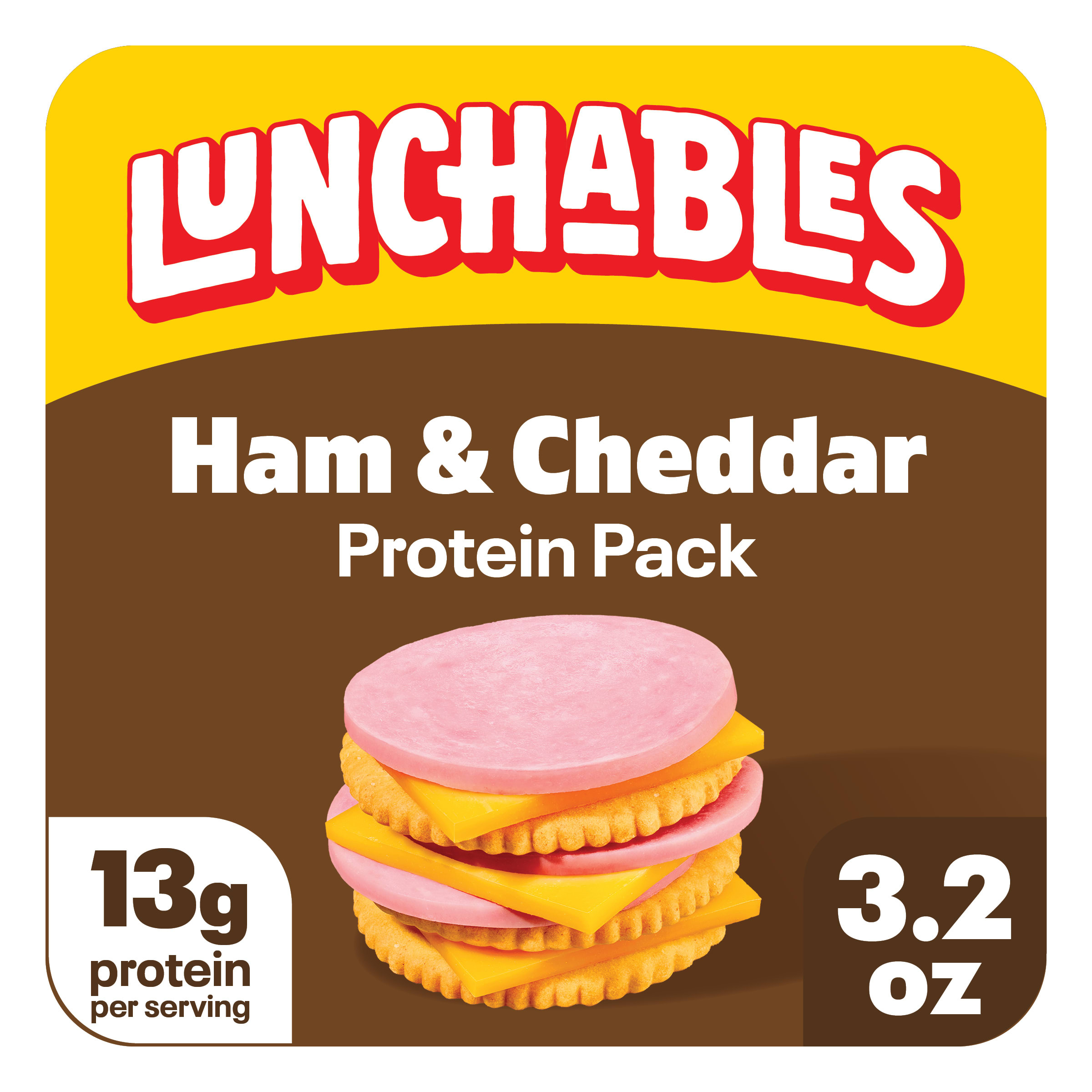 Lunchables Ham & Cheddar Protein Pack, 3.2 oz Pack