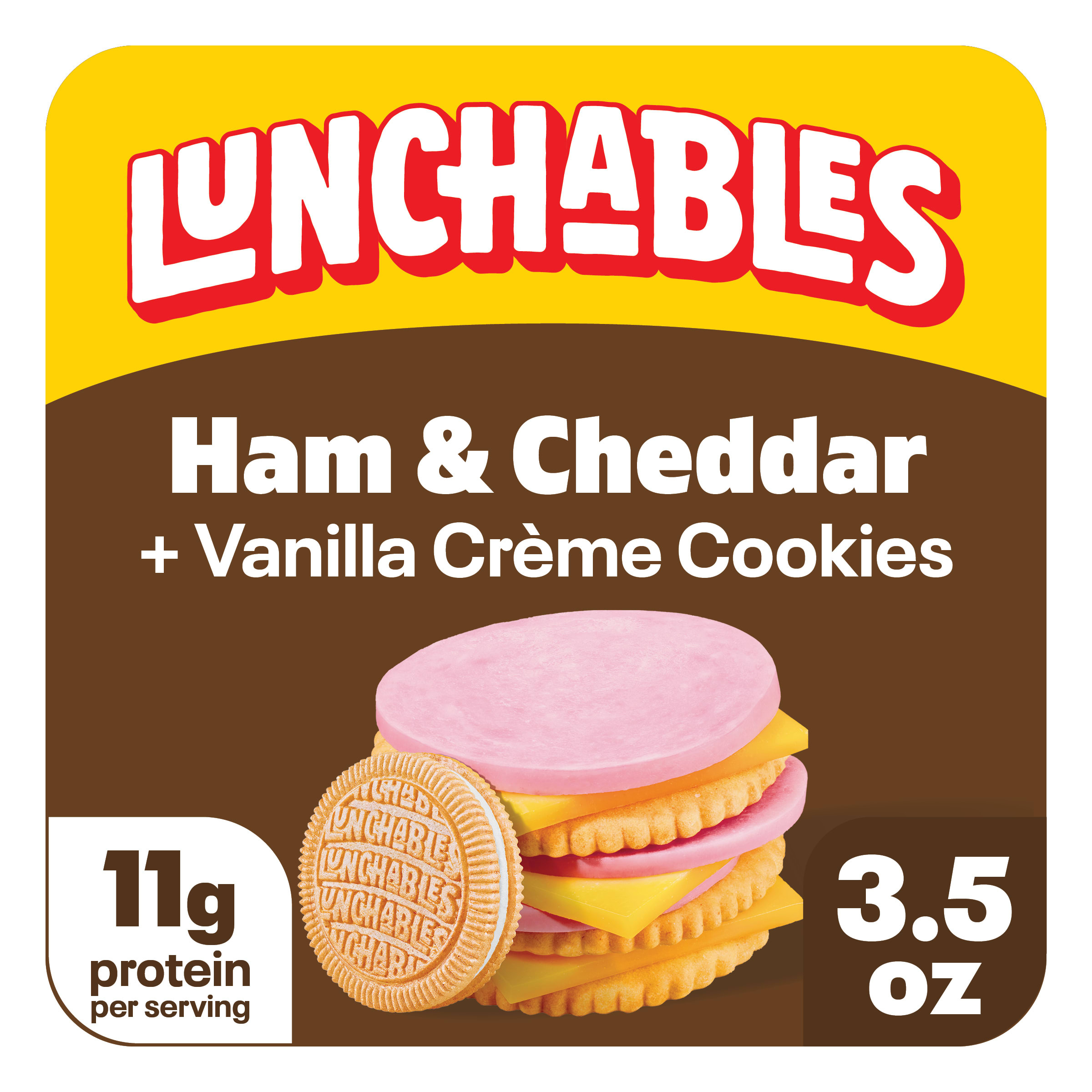 Lunchables Ham & Cheddar with Vanilla Creme Cookies, 3.5 oz Pack