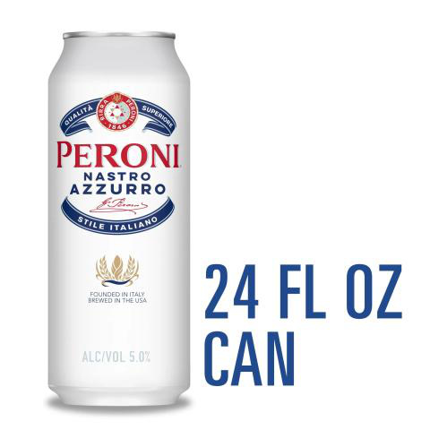 Peroni Nastro Azzurro Italian-Style Lager Beer 5% ABV, , 24 fl oz Cans