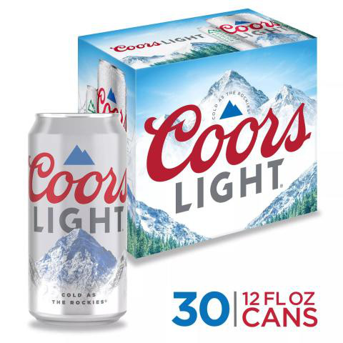 Coors Light Beer, American Light Lager Beer, 30-pack, 12-oz beer cans, 4.2% ABV