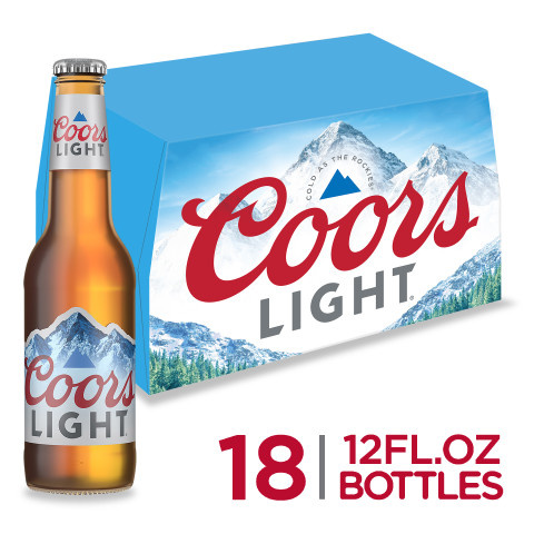 Coors Light Beer, American Light Lager Beer, 18-pack, 12-oz beer bottles, 4.2% ABV