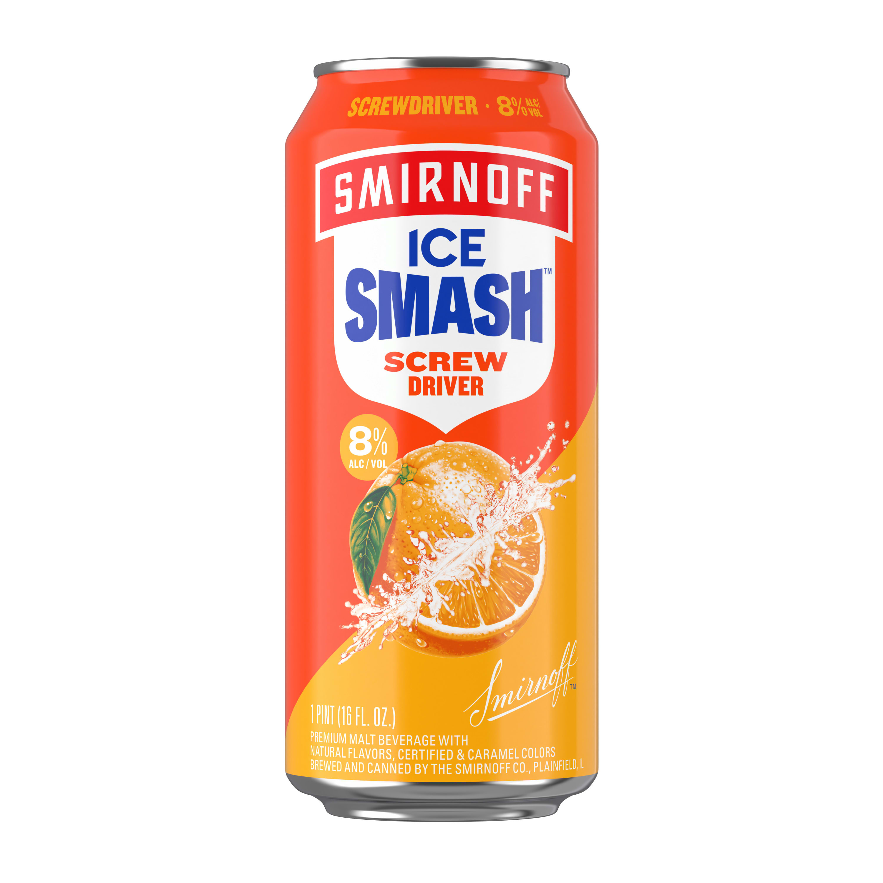 Smirnoff Ice Smash Screwdriver, Single Serve Can, 16 fl oz, 8% ABV