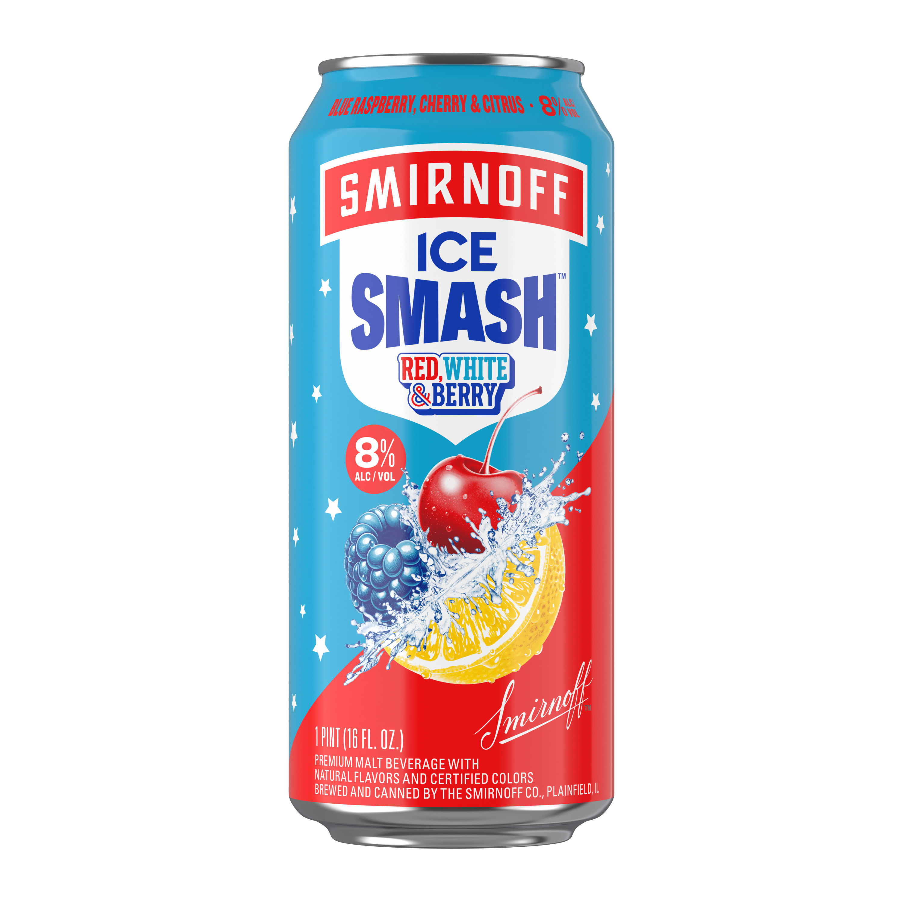 Smirnoff Ice Smash Red White and Berry, Single Serve Can, 16 fl oz, 8% ABV