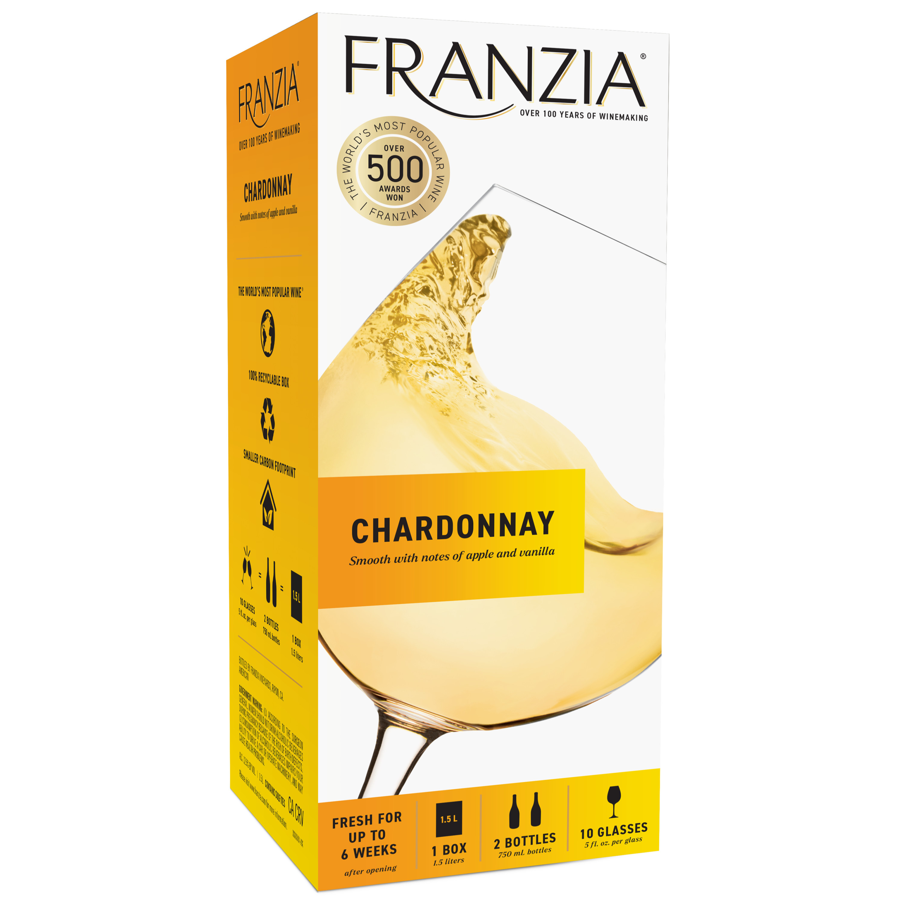 Franzia Chardonnay, White Wine, 1.5L