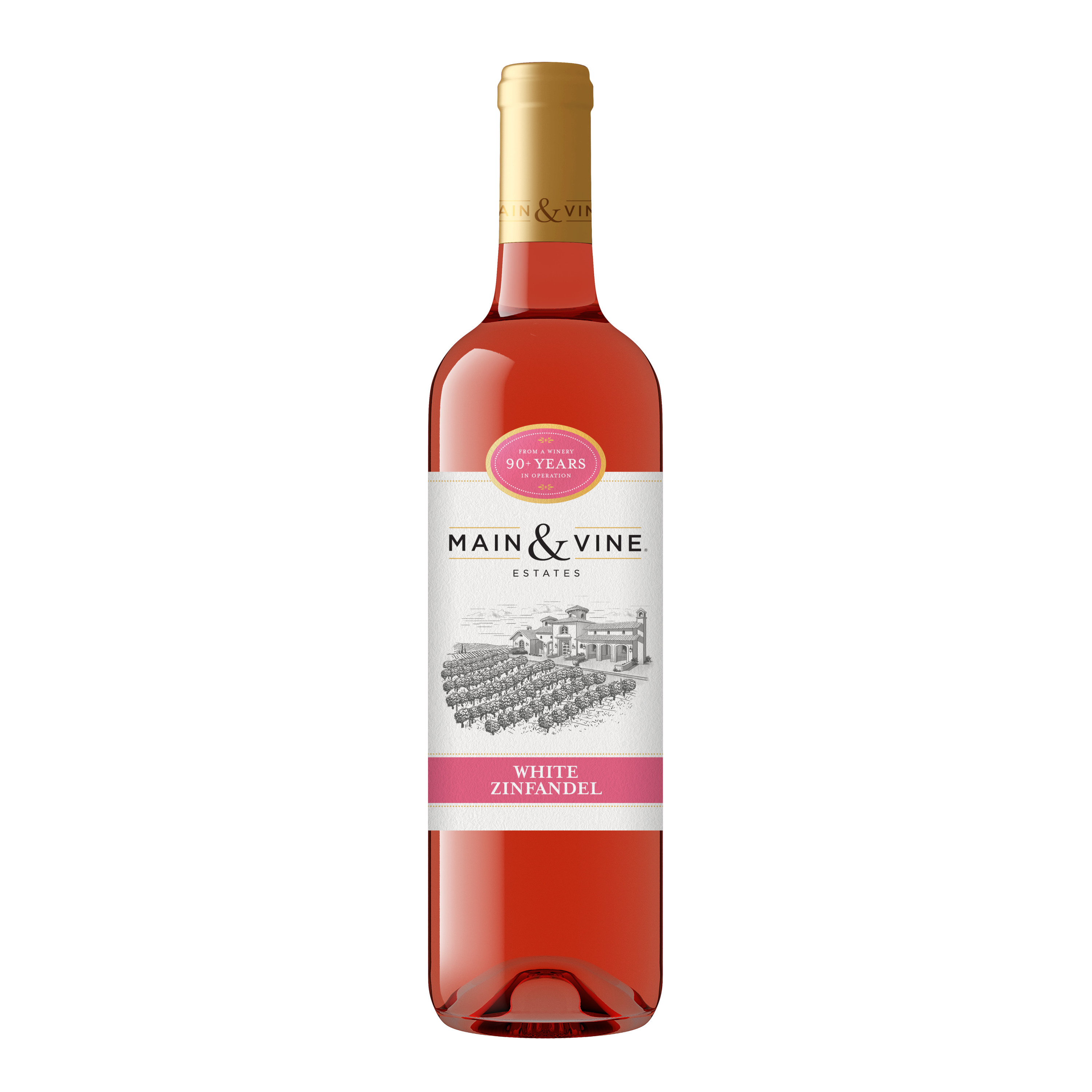 Main & Vine White Zinfandel, Pink Wine, 750ml