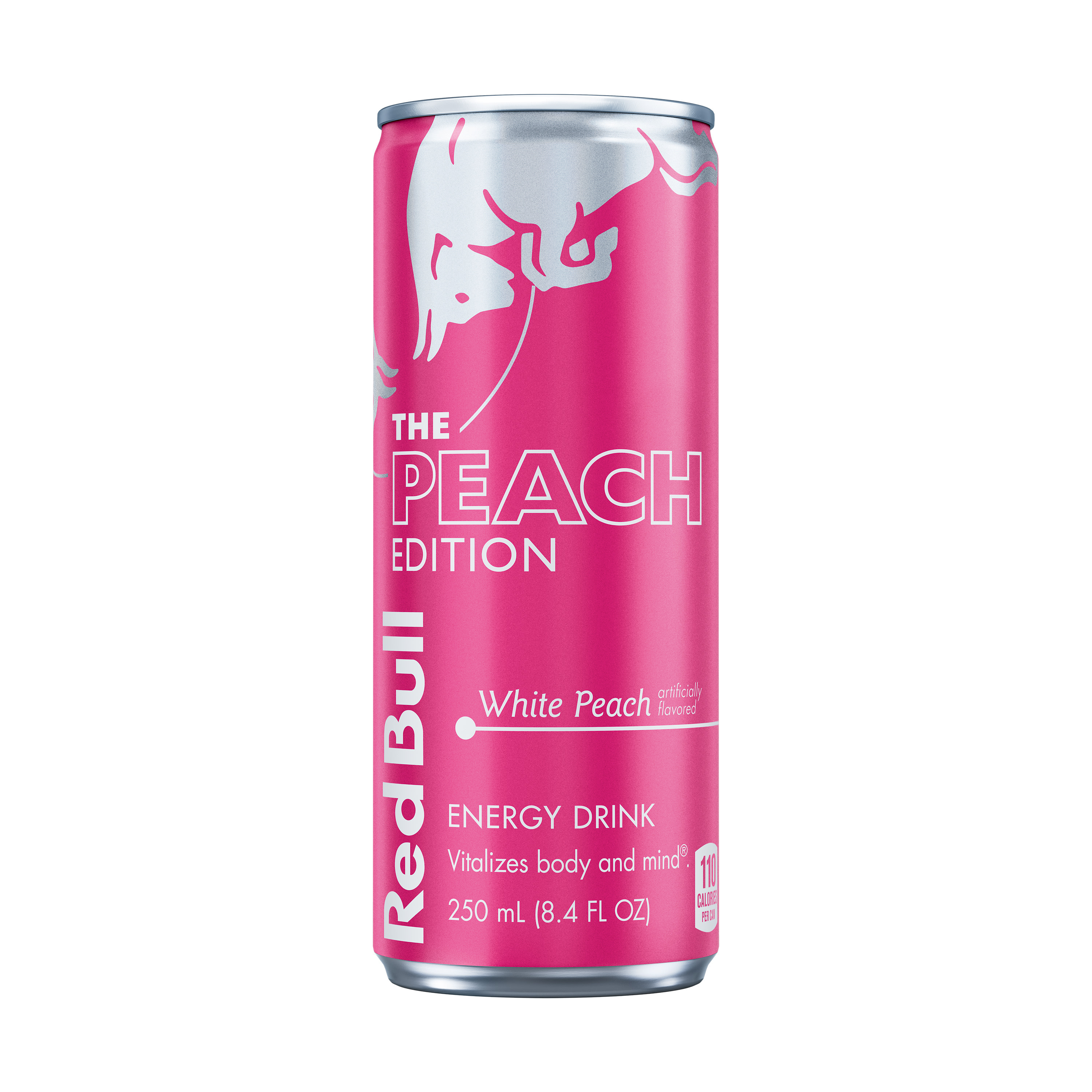 Red Bull Peach Edition Energy Drink, White Peach, 8.4 fl.oz. can, 80mg Caffeine, Taurine & B Vitamins