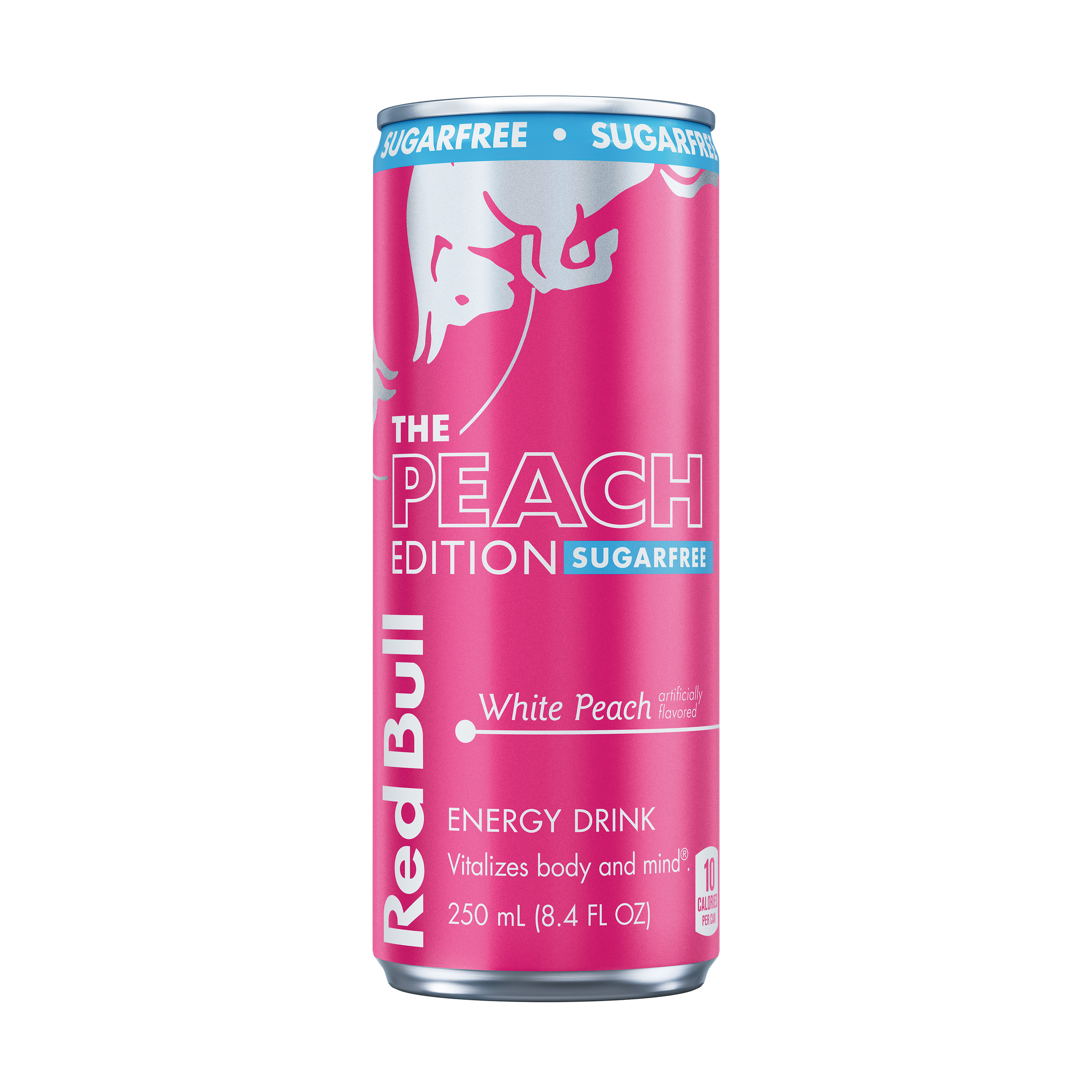 Red Bull Peach Edition Sugarfree Energy Drink, White Peach, 8.4 fl. oz. can, 80mg Caffeine, Taurine & B Vitamins