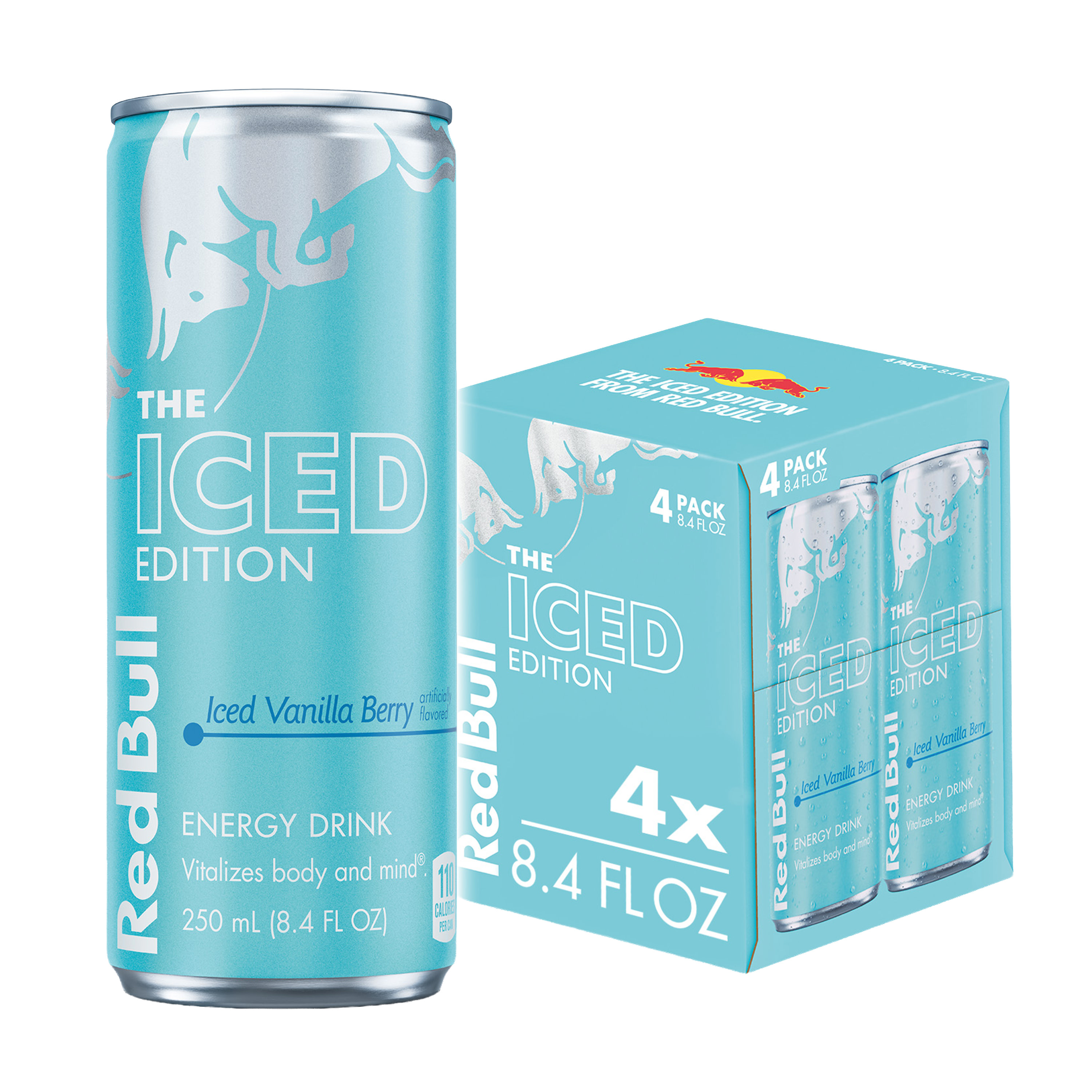 Red Bull Iced Edition Energy Drink, Iced Vanilla Berry, 8.4 fl. oz., Pack of 4, 80mg Caffeine, Taurine & B Vitamins