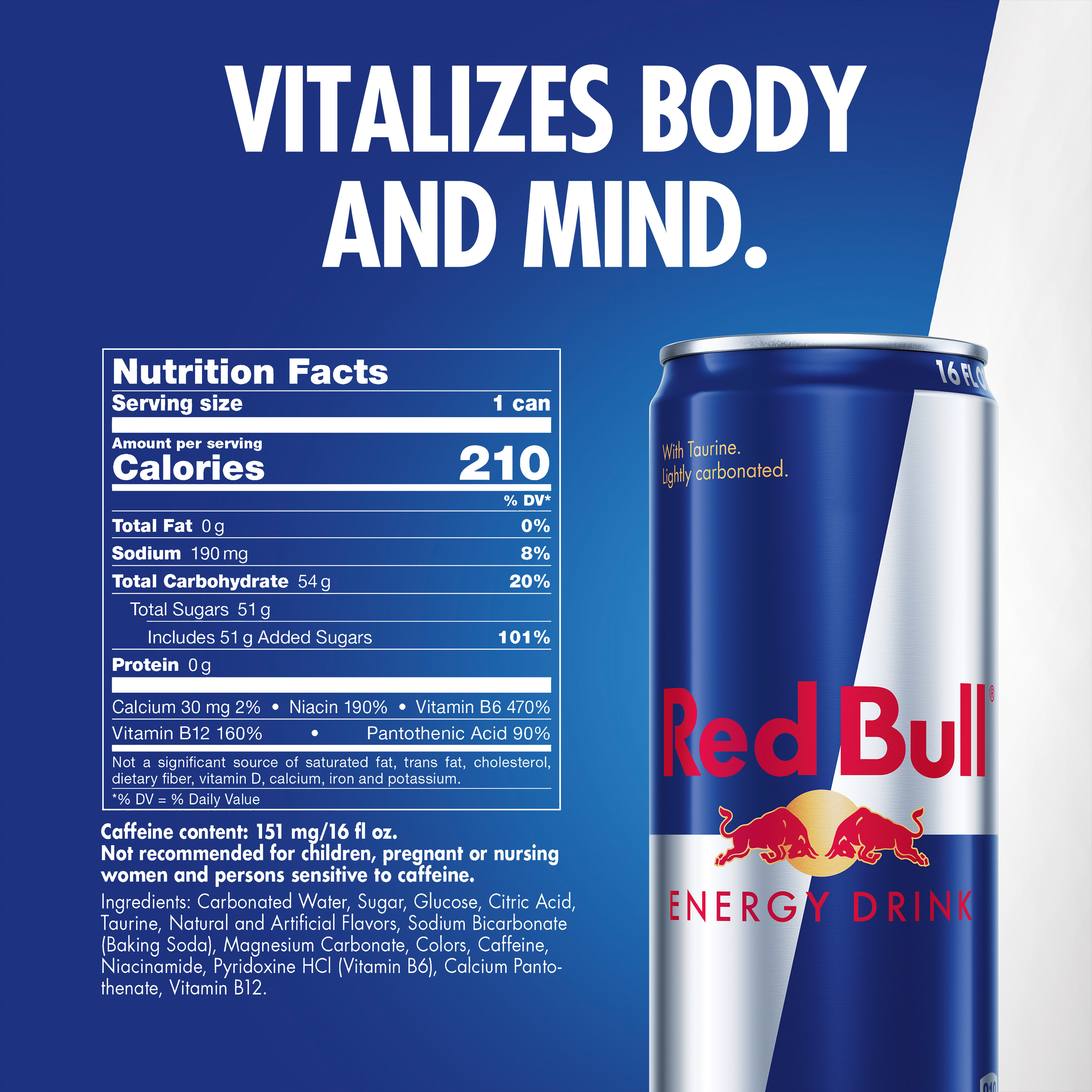 Buy Red Bull Energy Drink, 16 fl. oz. Can, 151mg Caffeine, Taurine