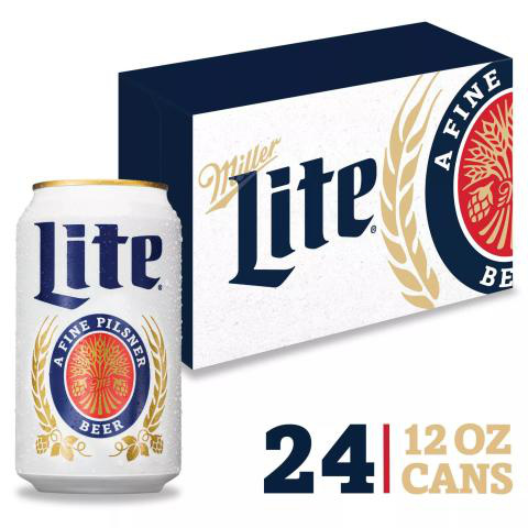 Miller Lite American Light Lager Beer, 24-pack, 12-oz beer cans, 4.2% ABV