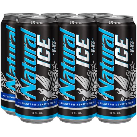 Natural Ice 6 Pack 16oz Can