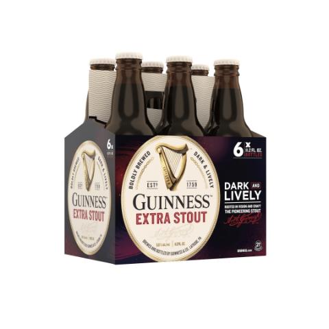 Guinness Extra Stout 6 Pack 11.2oz Bottle