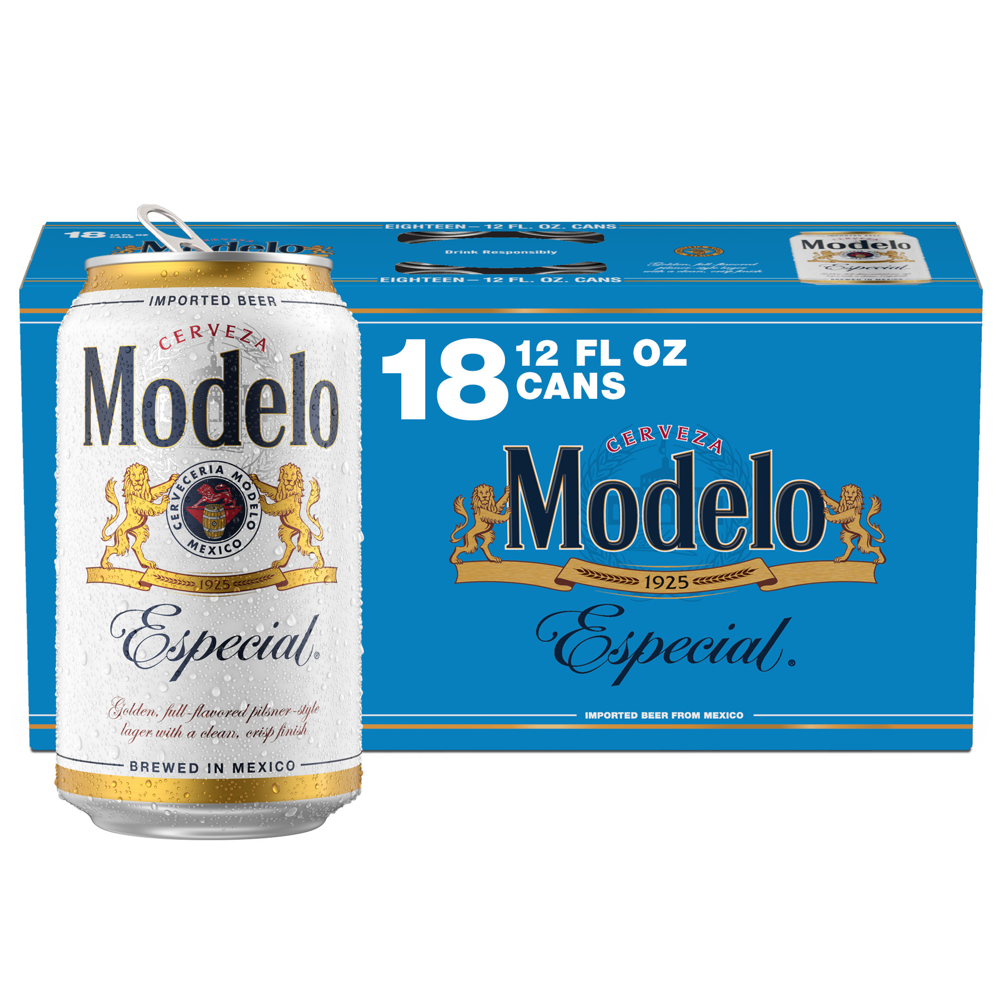 Modelo Especial Mexican Lager Import Beer, 18 pk 12 fl. oz. Cans, 4.4% ABV
