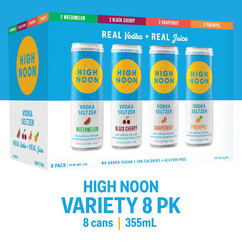 High Noon Vodka Hard Seltzer Variety Pack 8 355ml Cans