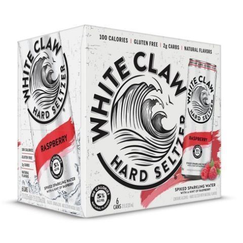 White Claw Hard Seltzer Raspberry 6 Pack 12oz Can