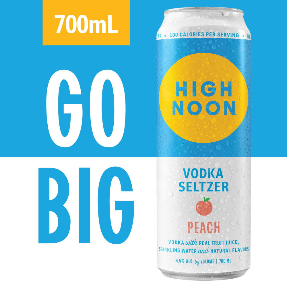 High Noon Peach Vodka Hard Seltzer 700ml Can