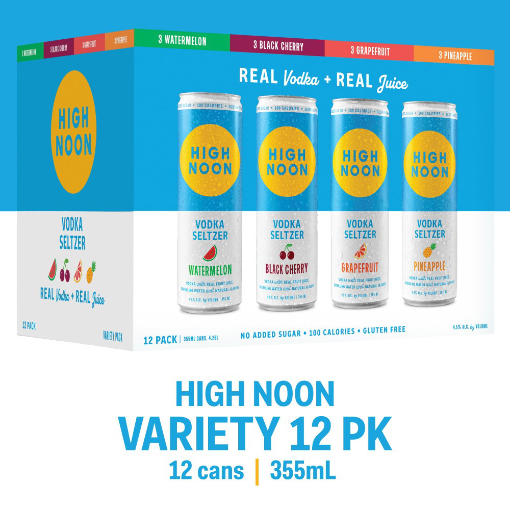 High Noon Vodka Hard Seltzer Variety Pack 12 355ml Cans