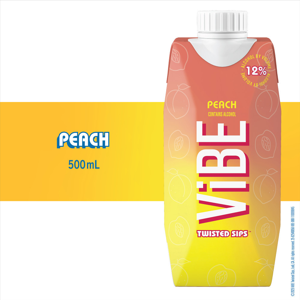 ViBE Twisted Sips Peach Sweet Wine Tetra 500ml