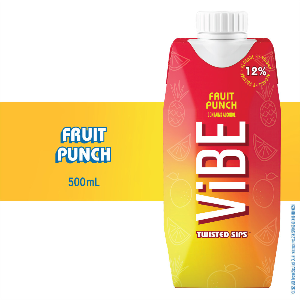ViBE Twisted Sips Fruit Punch Tetra 500ml