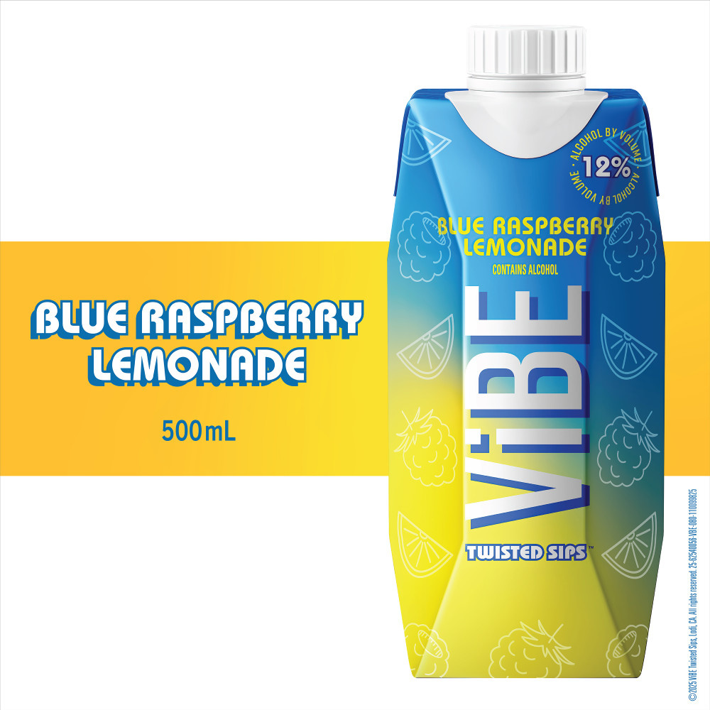 ViBE Twisted Sips Blue Raspberry Lemonade Tetra 500ml