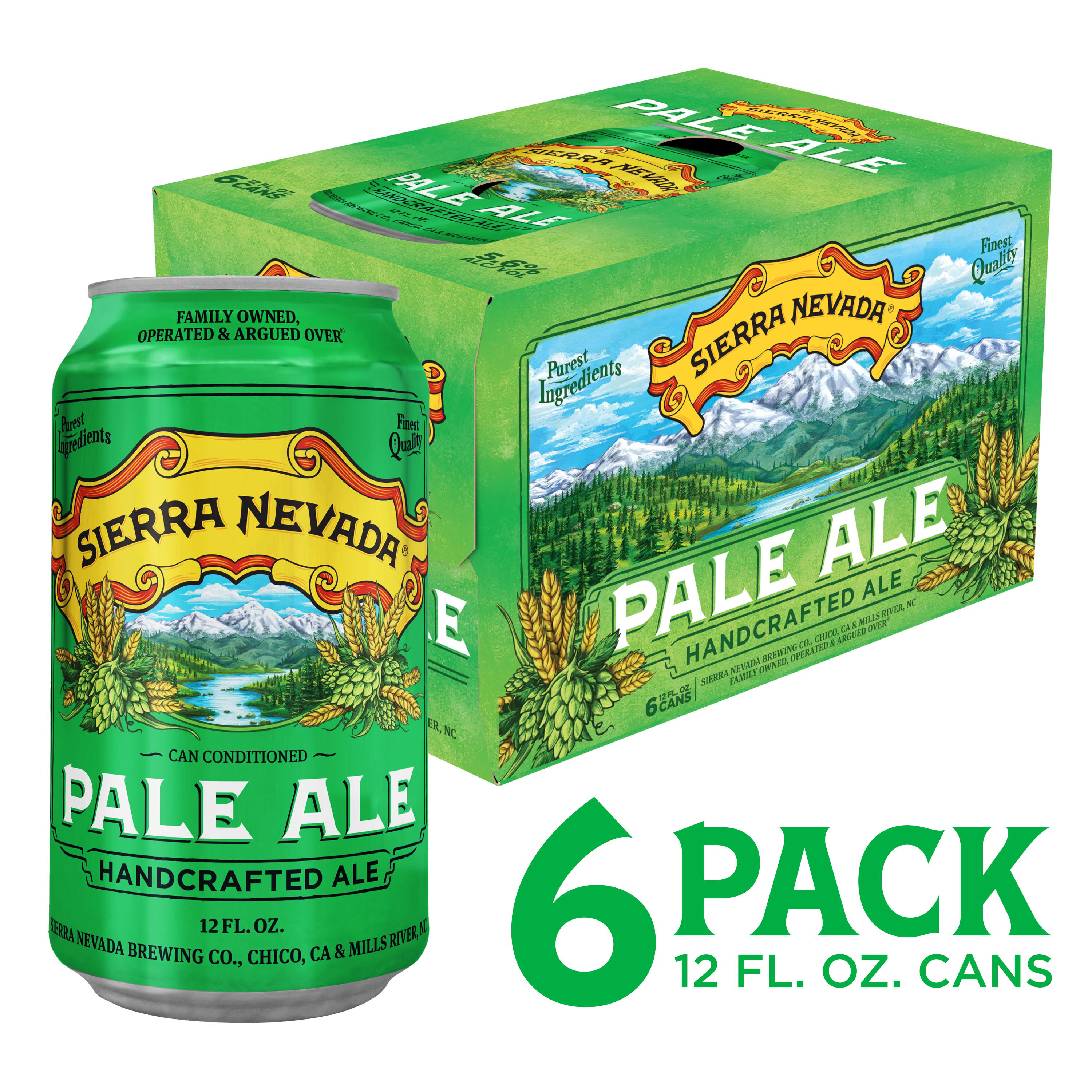 Sierra Nevada Pale Ale Craft Beer 6 Pack (12oz Cans)