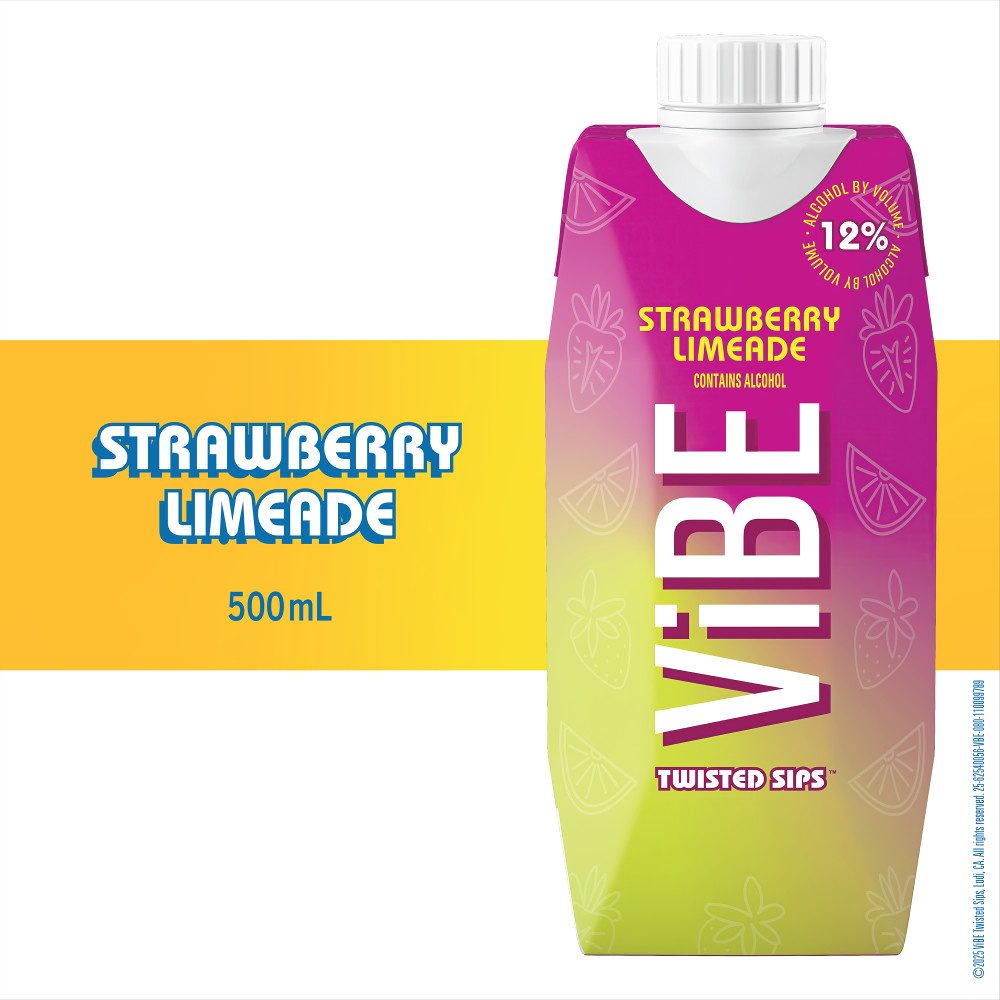 ViBE Twisted Sips Strawberry Limeade Tetra 500ml