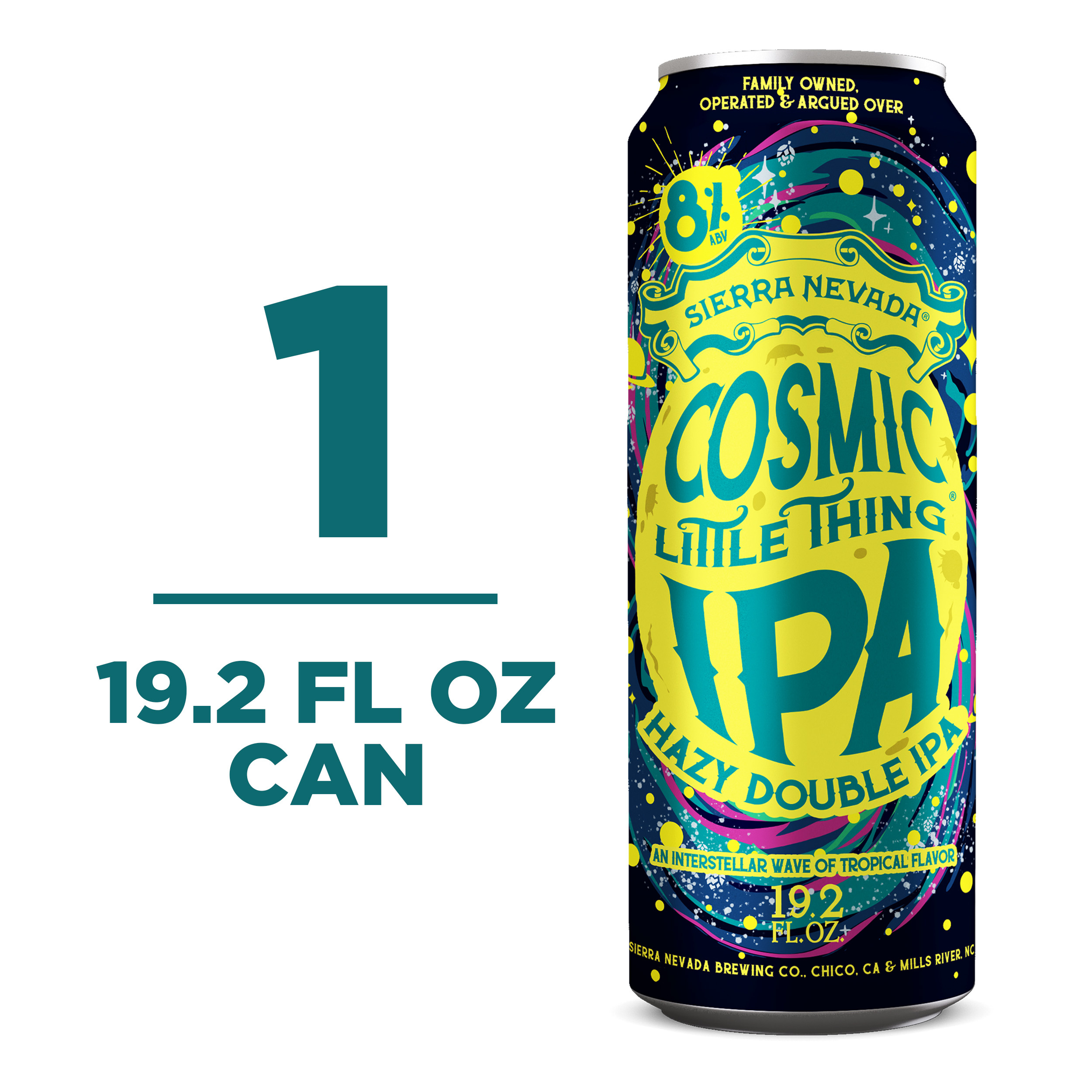 Sierra Nevada Cosmic Little Thing Hazy Double IPA Craft Beer 19.2oz Can