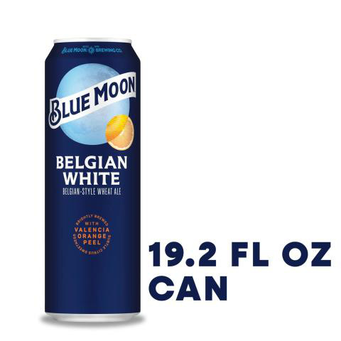 Blue Moon Belgian White Wheat Beer, 1, 19.2-oz beer cans, 5.4% ABV,