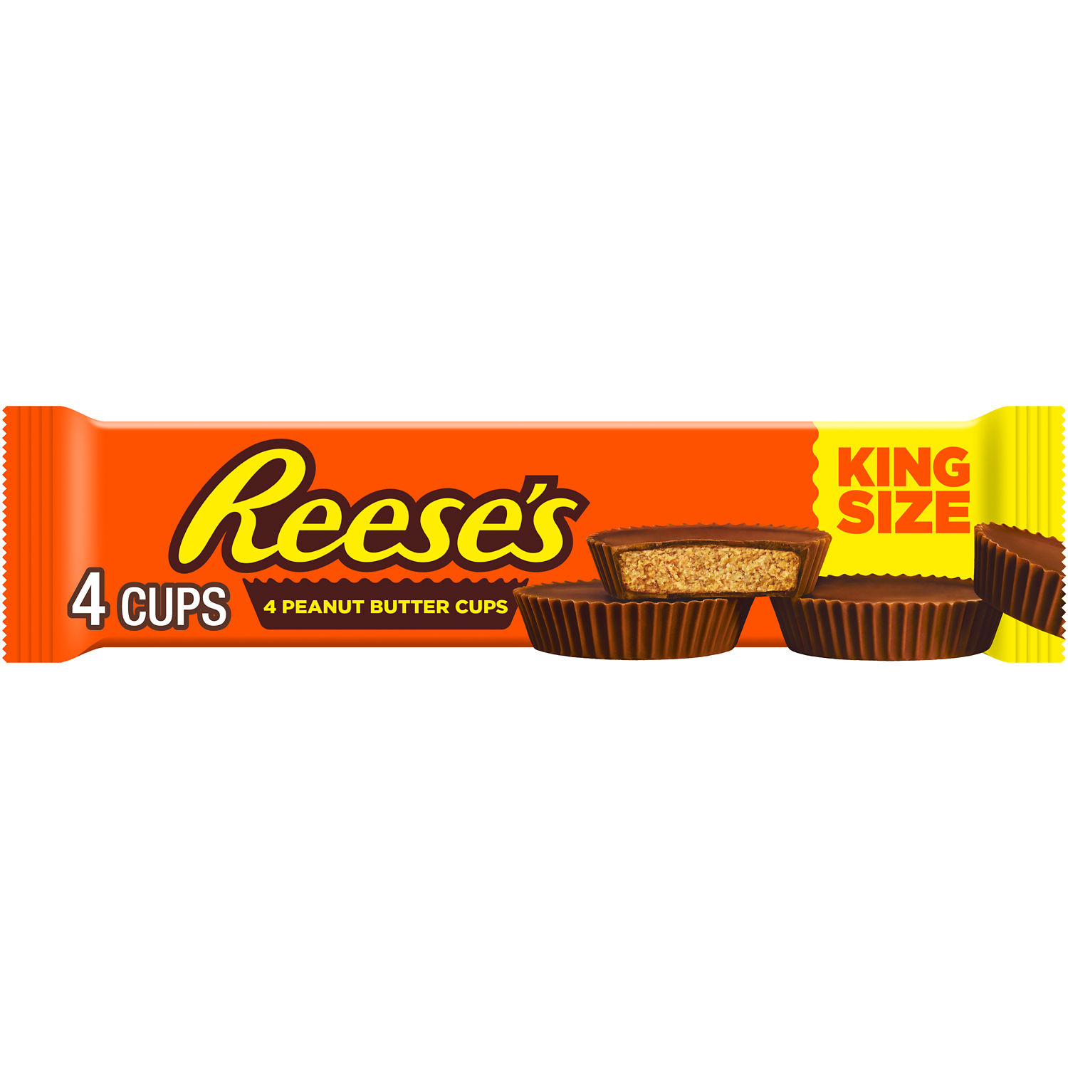 REESE'S Milk Chocolate King Size Peanut Butter Cups, Candy Pack, 2.8 oz