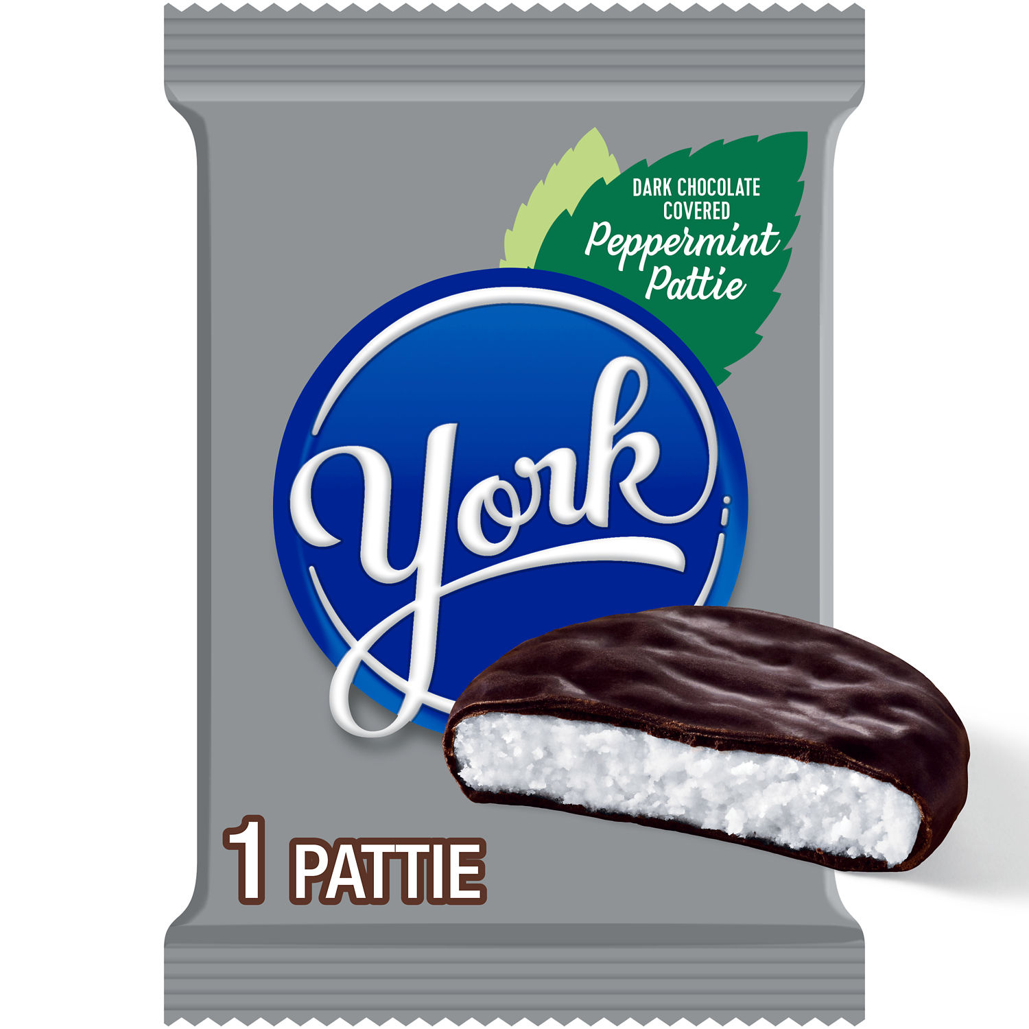 YORK Dark Chocolate Peppermint Pattie, Candy Pack, 1.4 oz