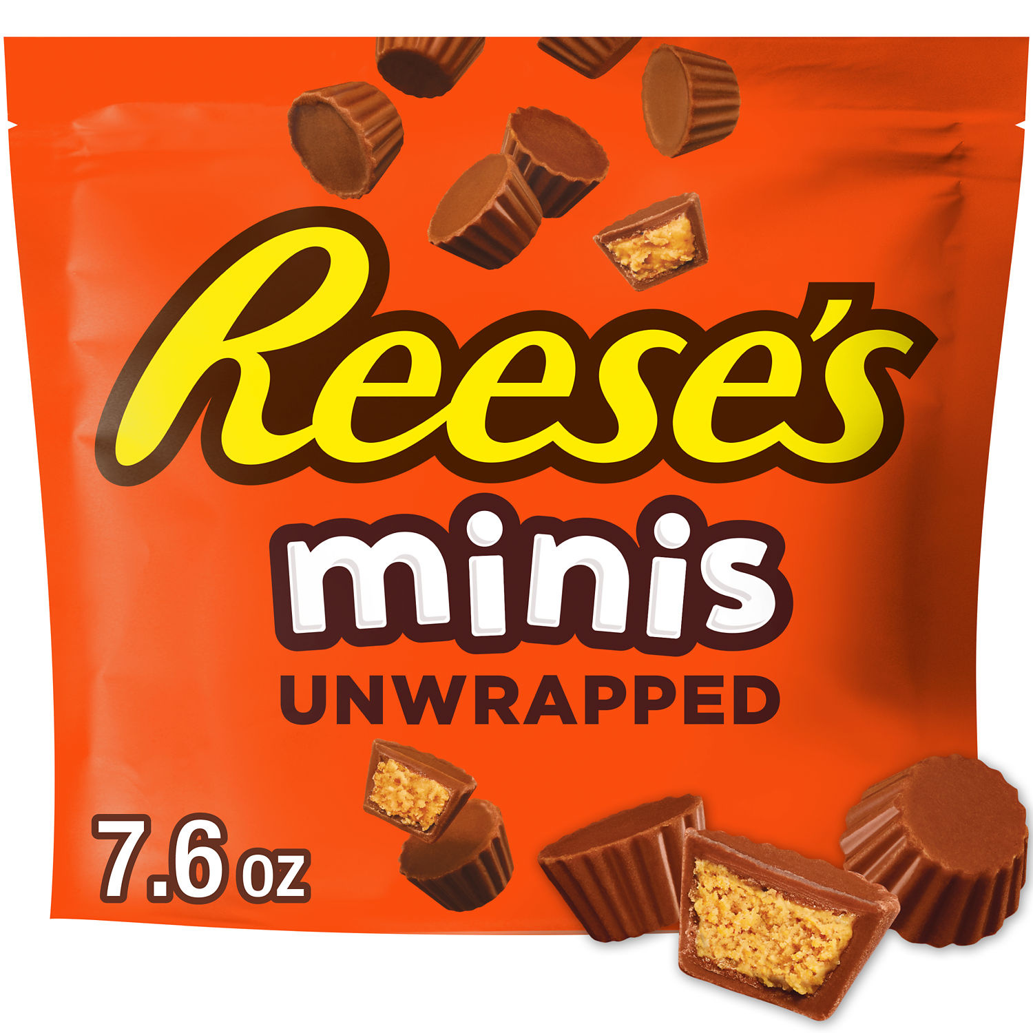 REESE'S Minis Unwrapped Chocolate Peanut Butter Creme Cups, Candy Bag, 7.6 oz