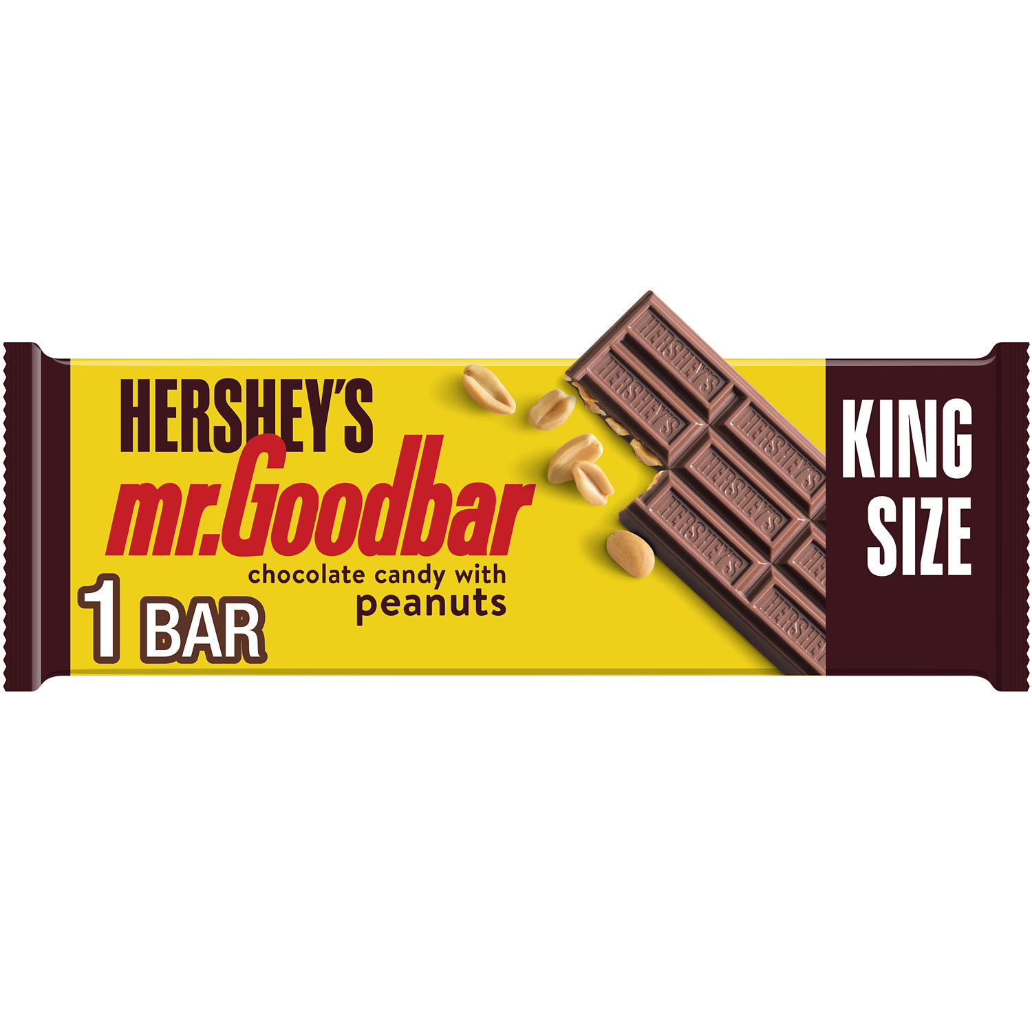 HERSHEY'S MR. GOODBAR Chocolate with Peanuts King Size, Candy Bar, 2.6 oz