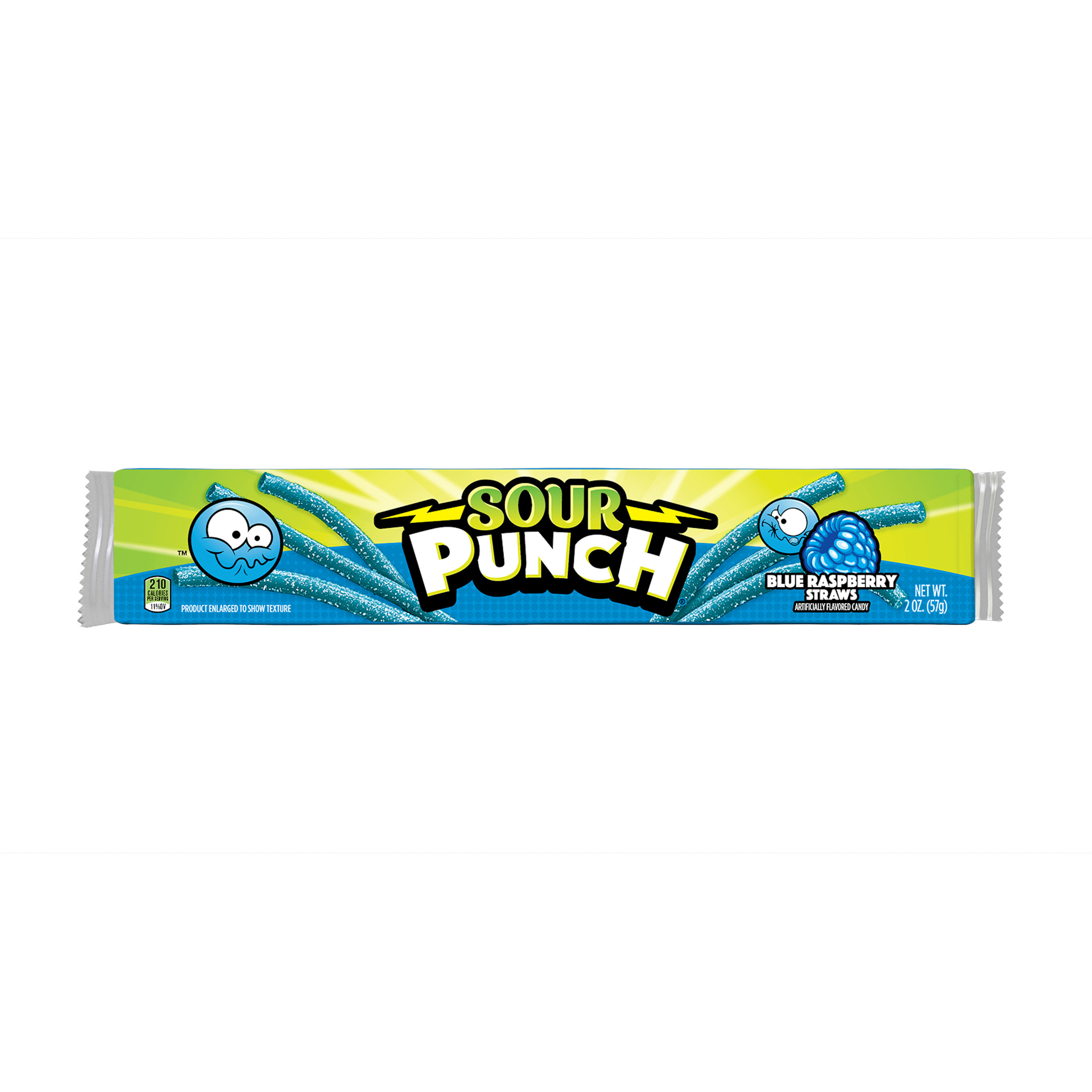 Sour Punch Blue Raspberry Straws, 2oz Tray