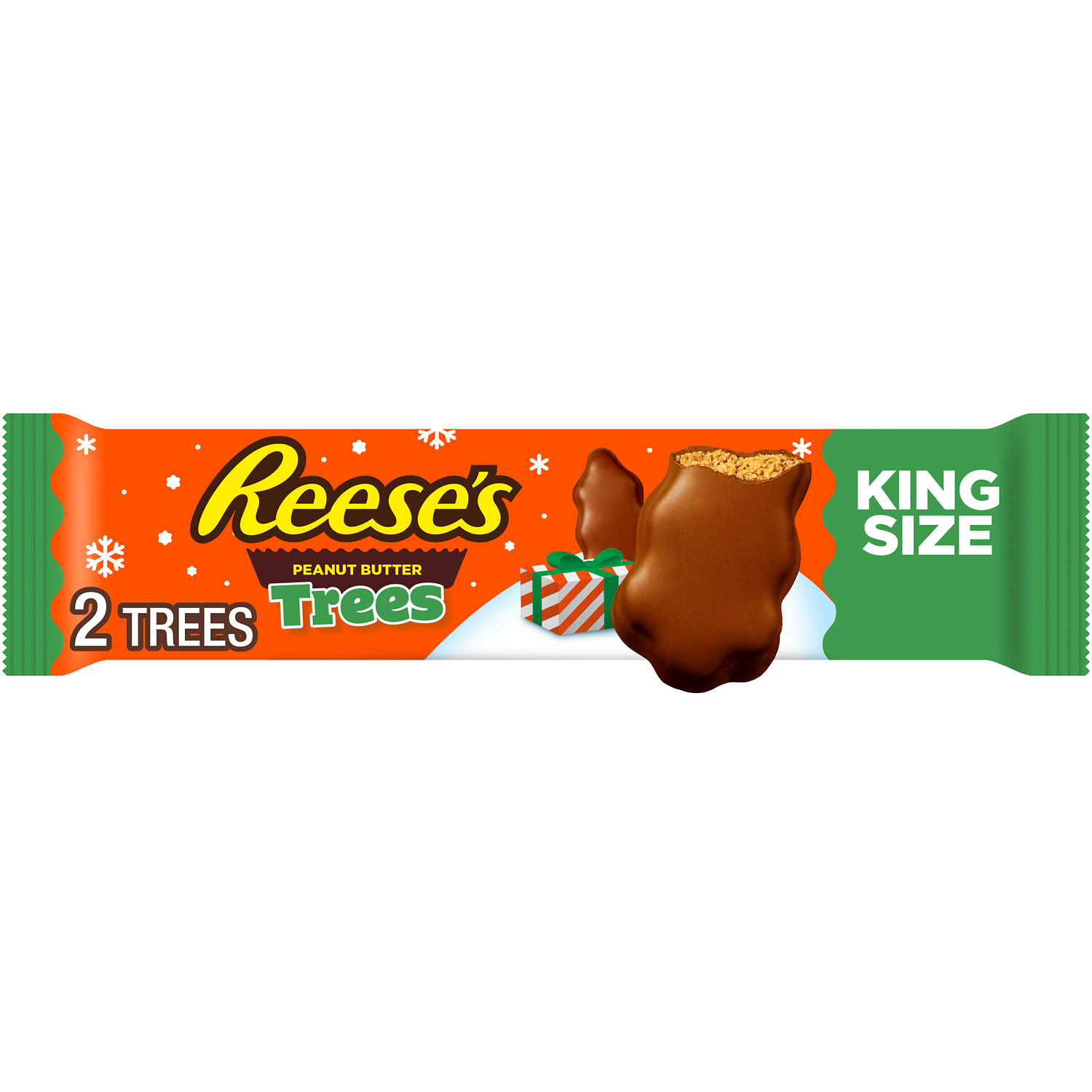 REESE'S Milk Chocolate King Size Peanut Butter Trees, Christmas Candy Pack, 2.4 oz