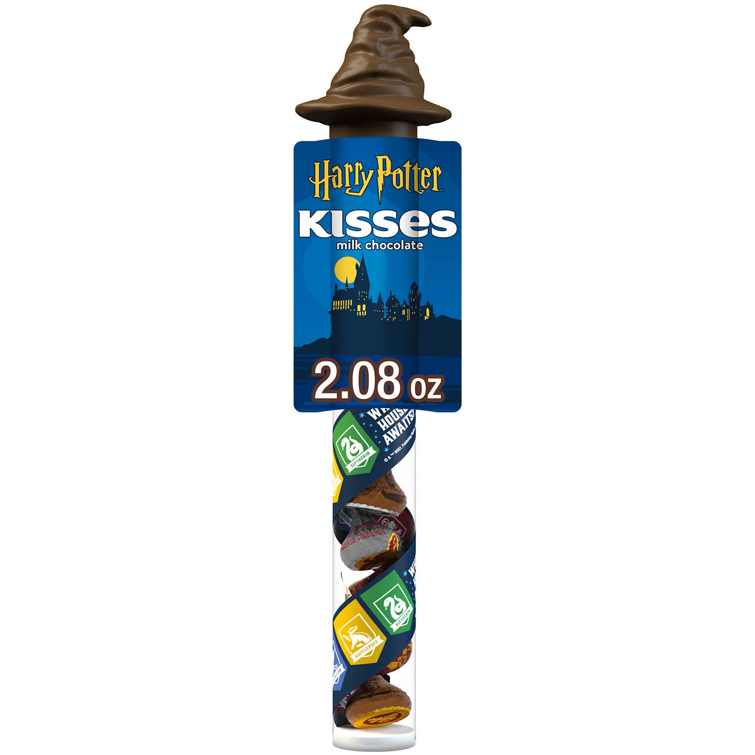 HERSHEY'S KISSES Milk Chocolate Harry Potter, Halloween Candy Plastic Cane, 2.08oz
