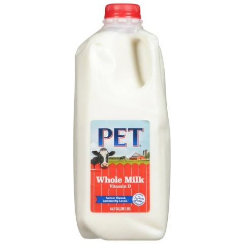 PET Dairy Whole Milk Half Gallon Jug