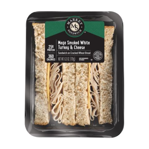 Market Mega Smoked Turkey & Cheese Sandwich 6.3oz