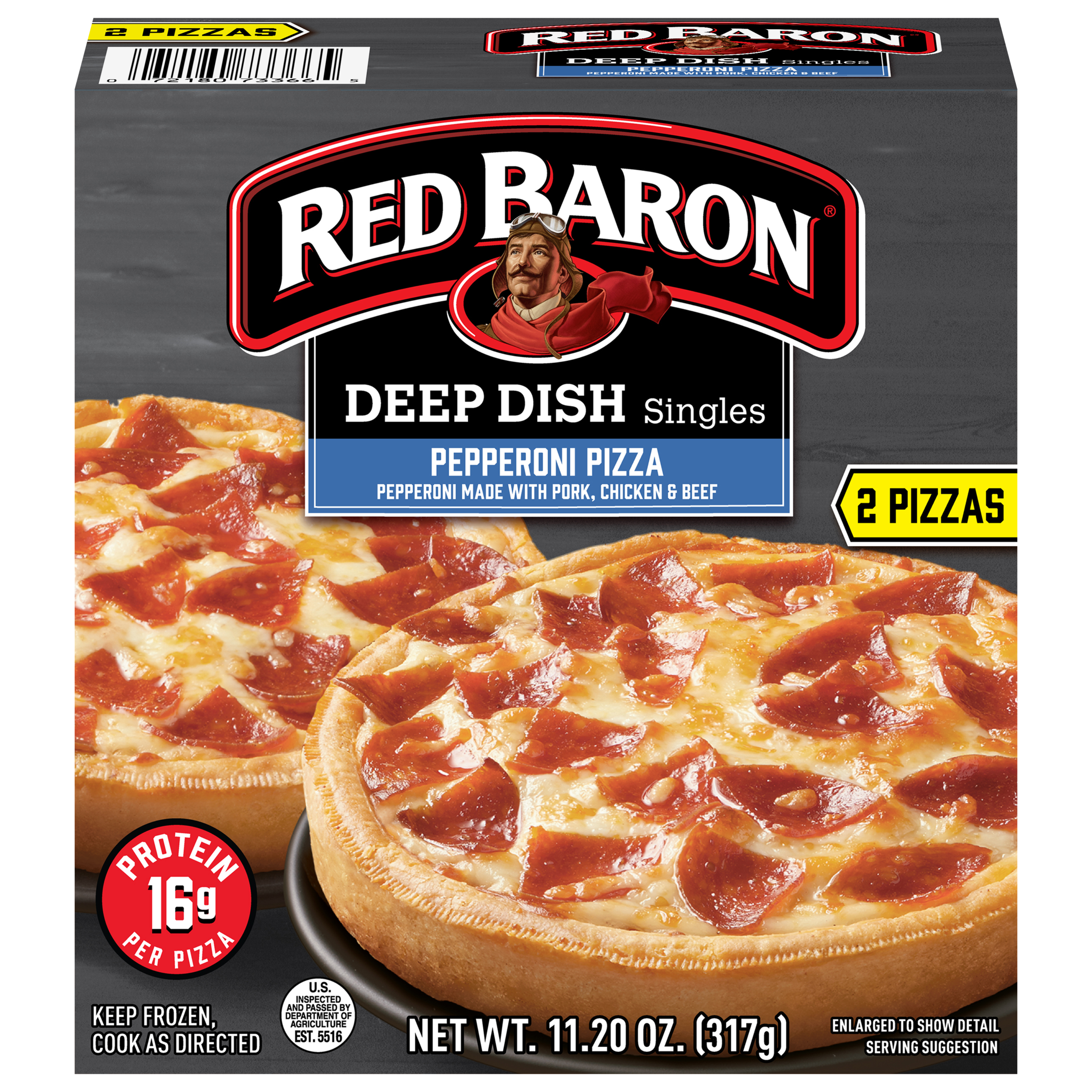 Red Baron Pepperoni Pizza Deep Dish 11.2oz