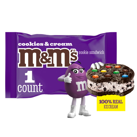 マルベル　Cookie and Cream Onepiece SMサイズ Buy M&M'S Cookies and Cream Ice Cream Cookie Sandwiches, 3.5 Oz