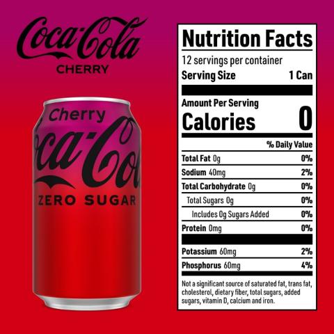 Buy Coke Cherry Zero 12pk 12oz Cn Online from 7-Eleven |Fast