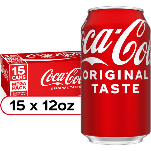 Coca-Cola Soda Cans - 12 fl oz, 15-Pack